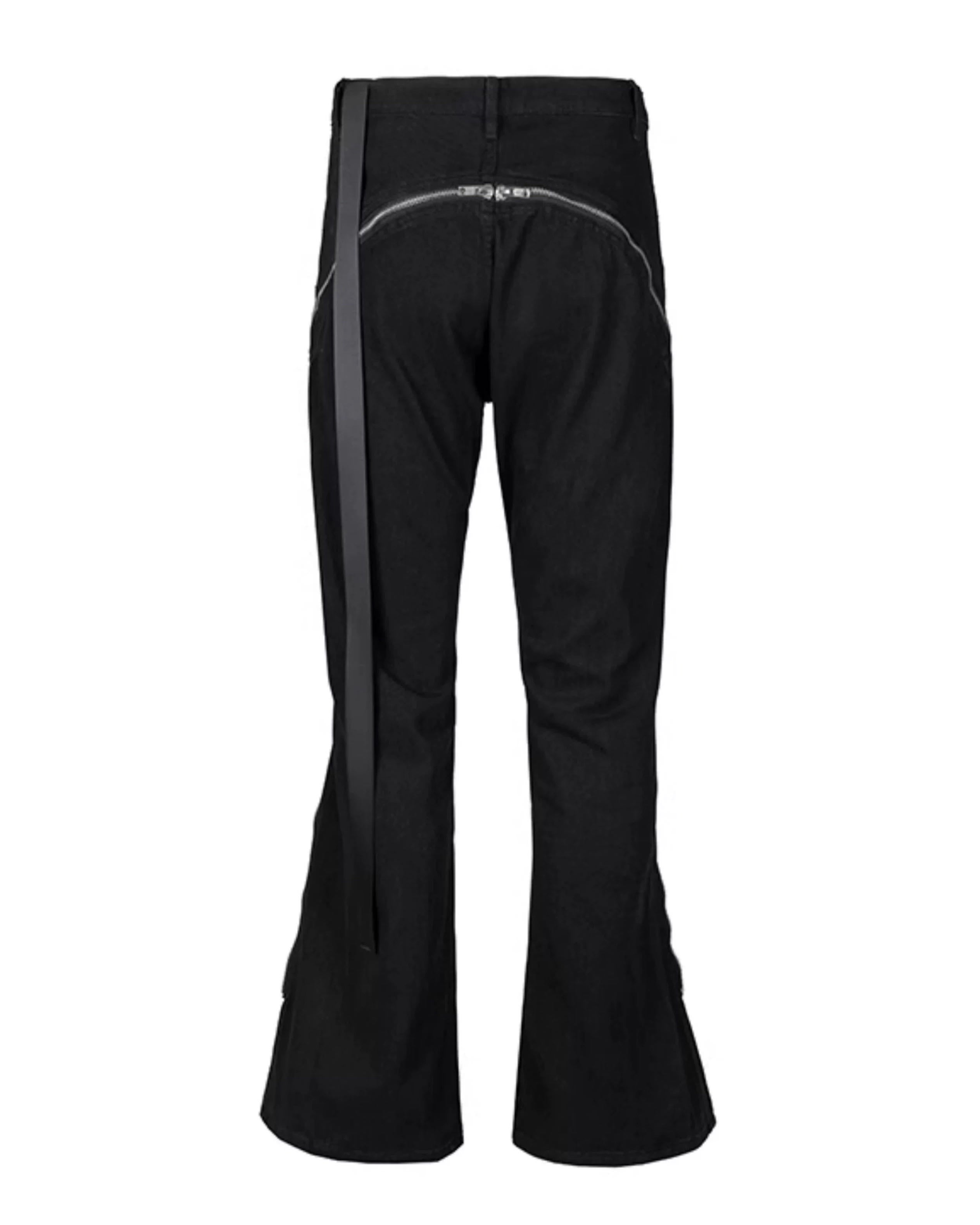 Twisted Spiral Zip Flare Denim Pants koku0063