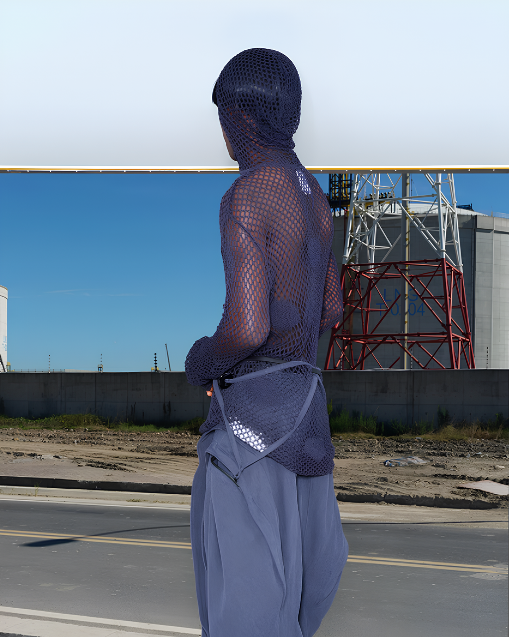 Mesh Embroidery Hoodie koku0191