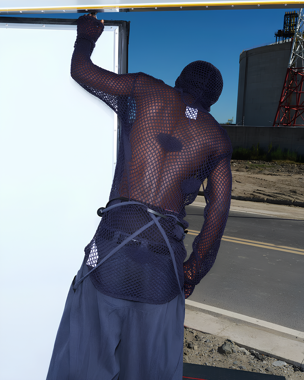 Mesh Embroidery Hoodie koku0191