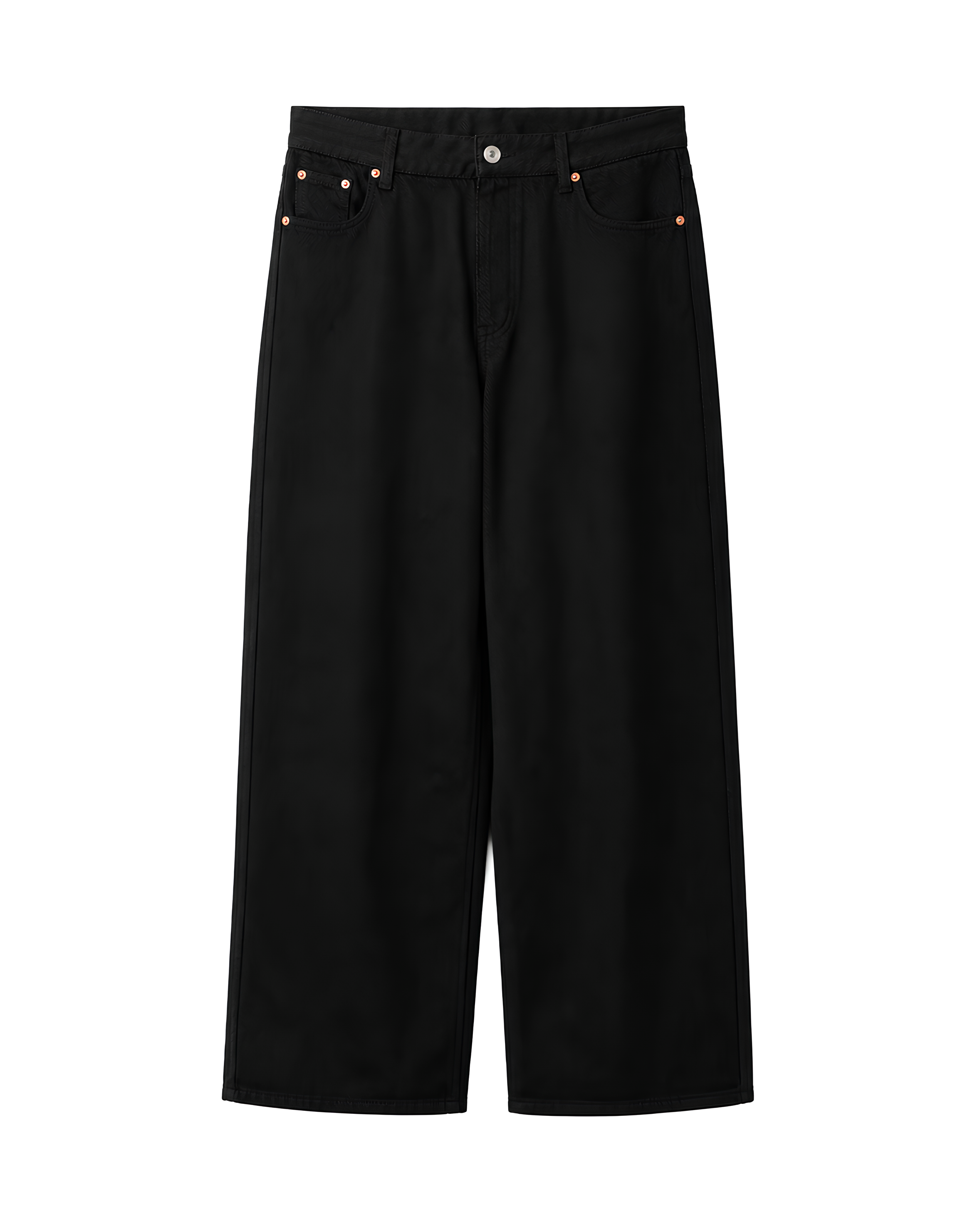 Coated Wide Leg Denim Pants koku0170