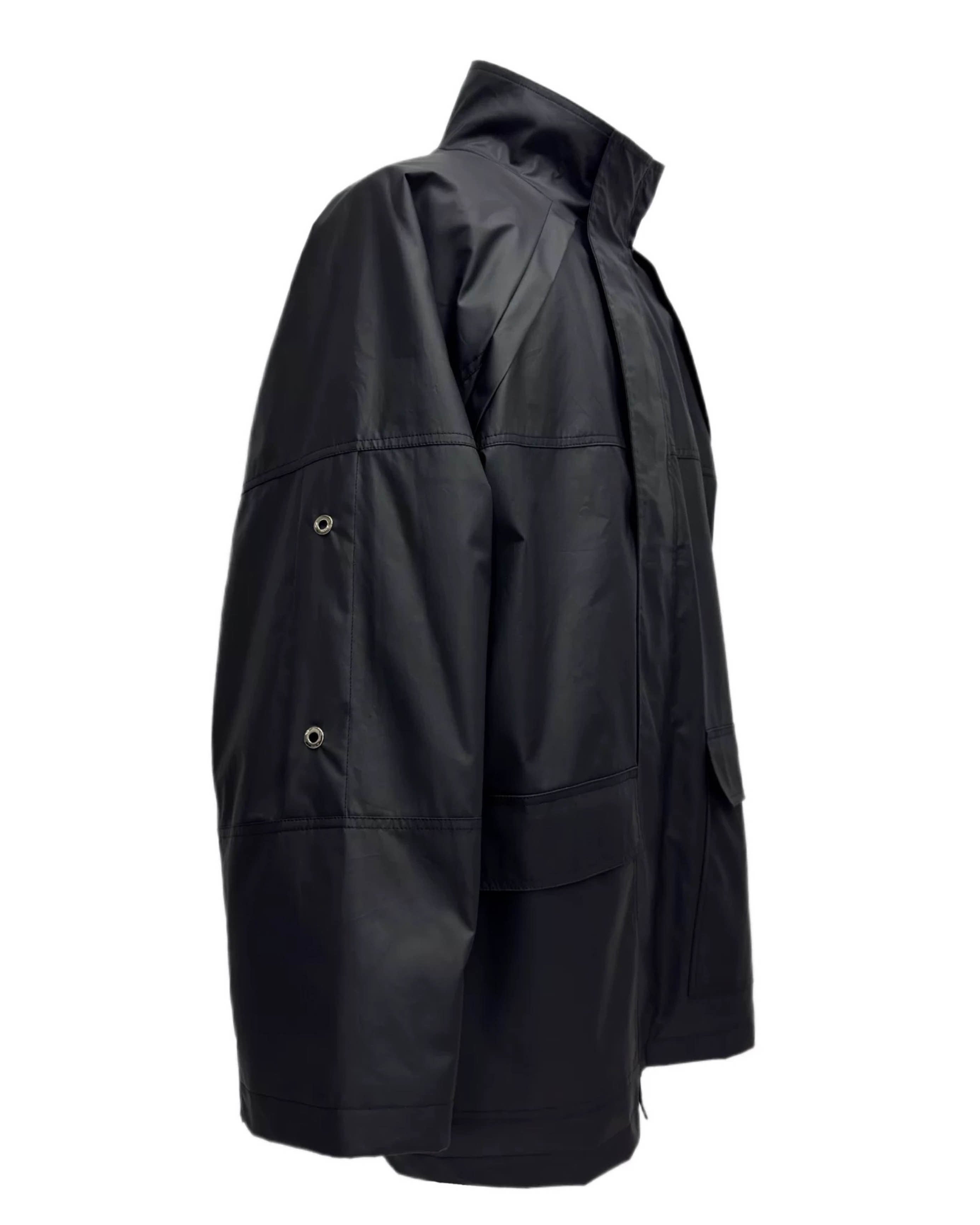 Black Warrior Coated Long Jacket koku0062