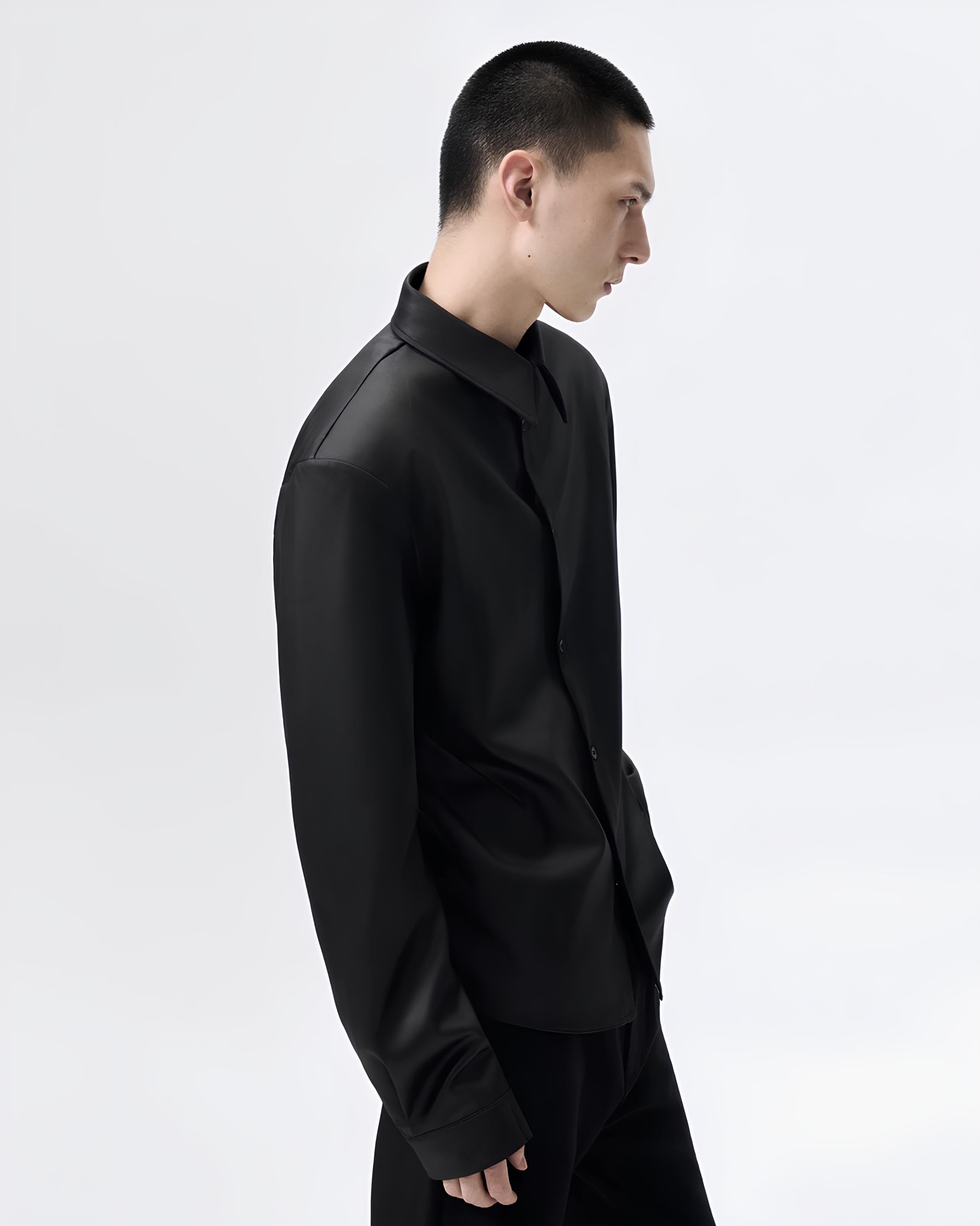 Sculpted Satin Overshirt koku0118
