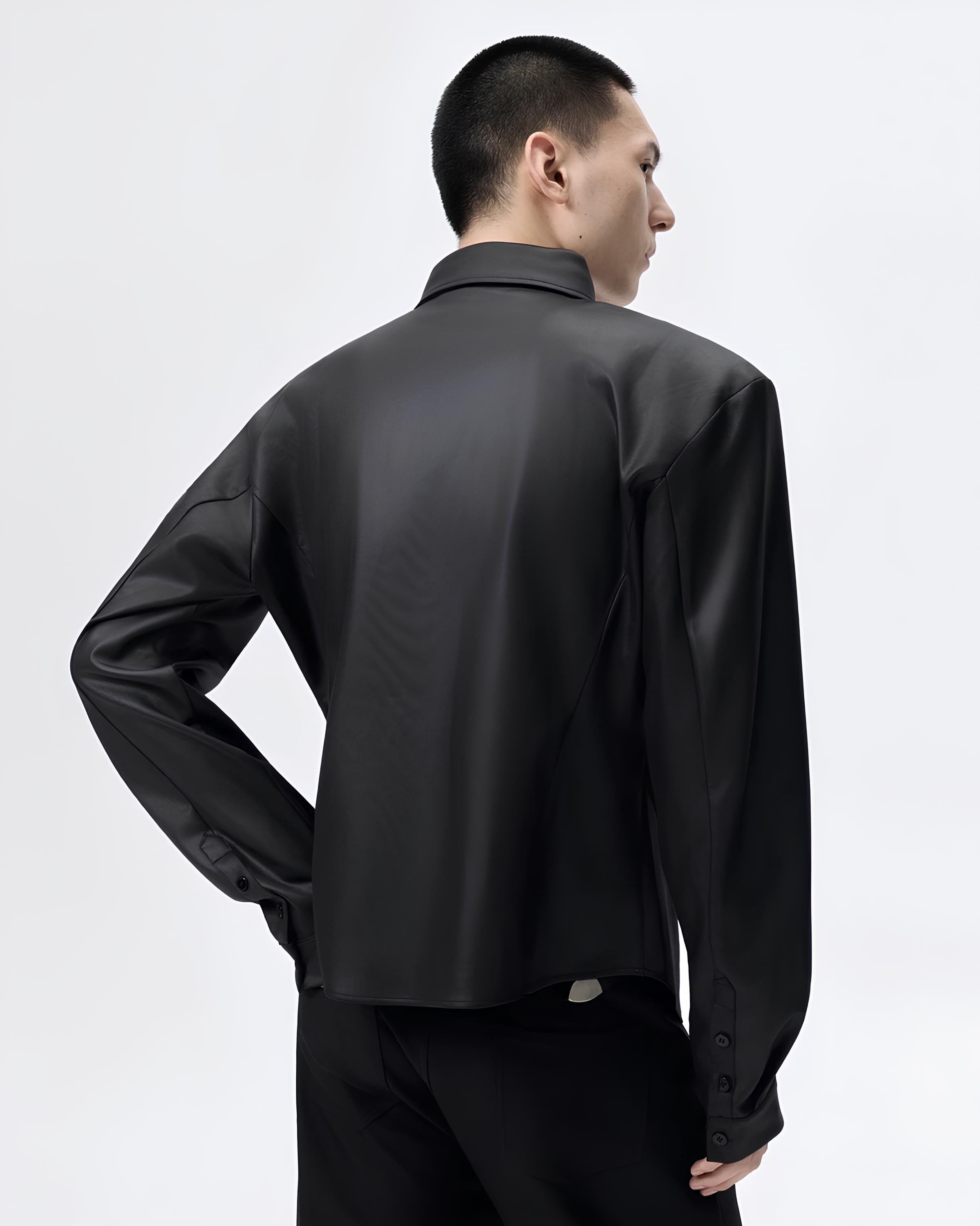 Sculpted Satin Overshirt koku0118