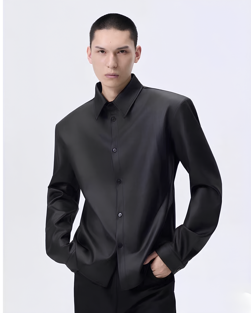 Sculpted Satin Overshirt koku0118