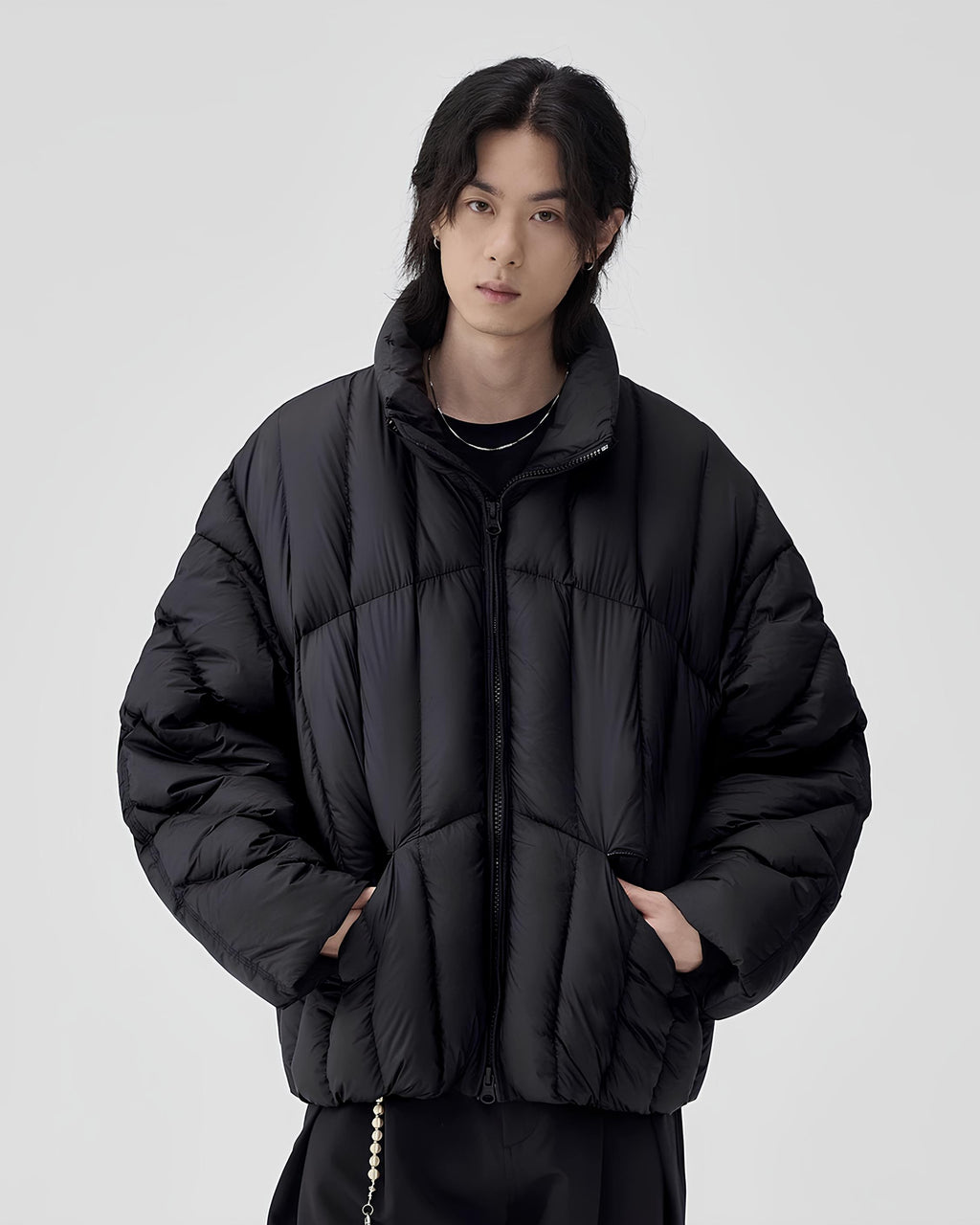 Structured High-Neck Down Quilt Jacket koku0121