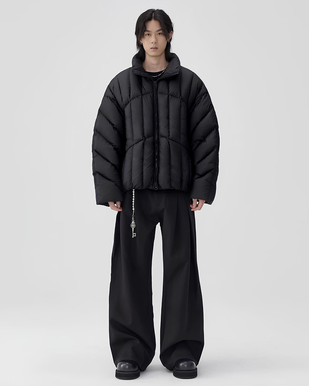 Structured High-Neck Down Quilt Jacket koku0121