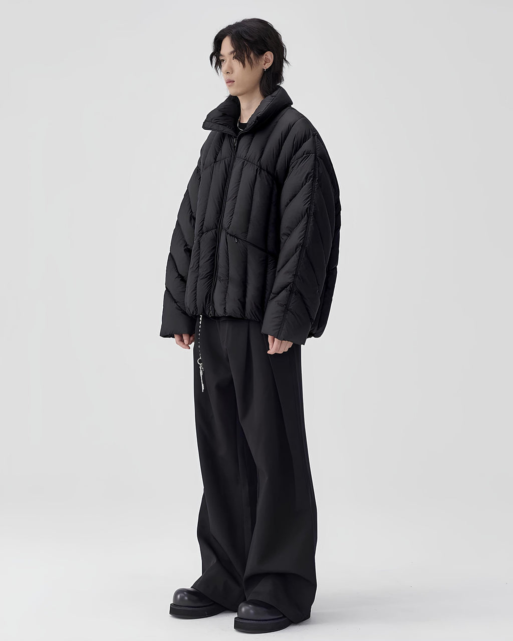 Structured High-Neck Down Quilt Jacket koku0121