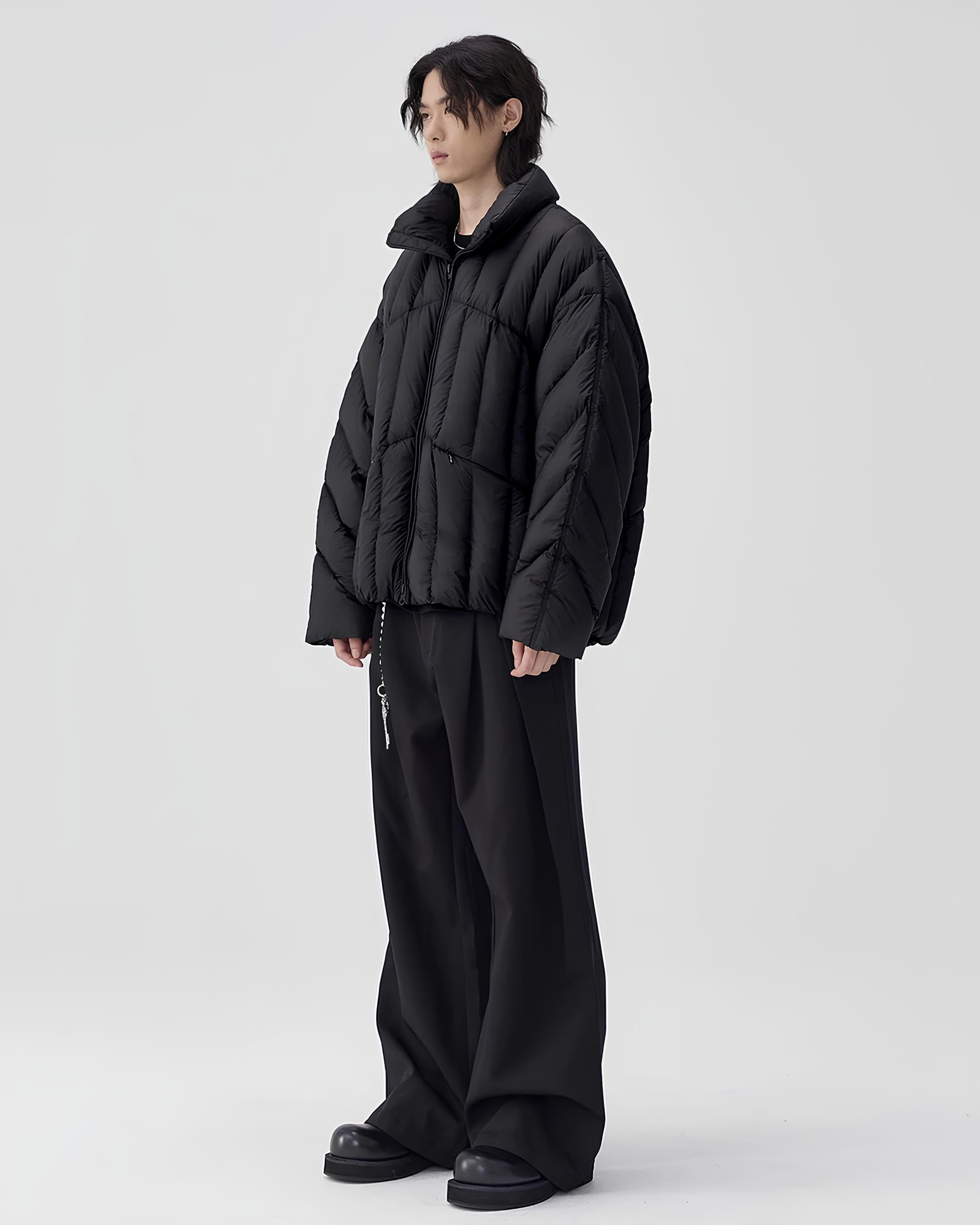 Structured High-Neck Down Quilt Jacket koku0121