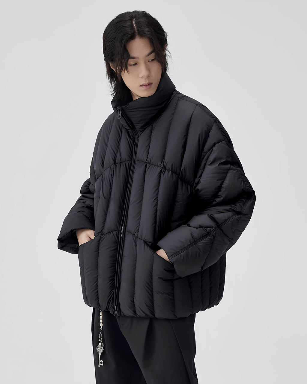 Structured High-Neck Down Quilt Jacket koku0121