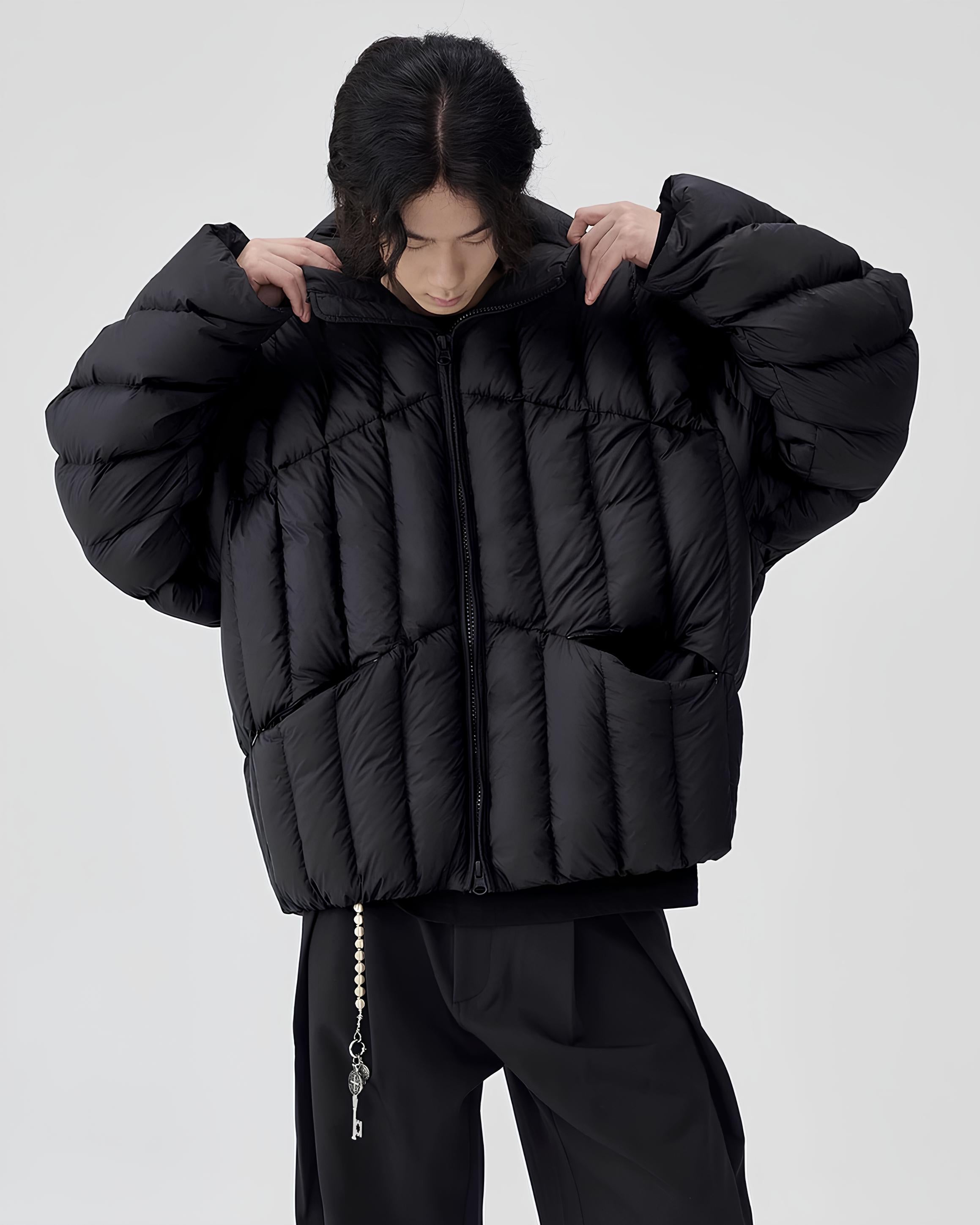 Structured High-Neck Down Quilt Jacket koku0121