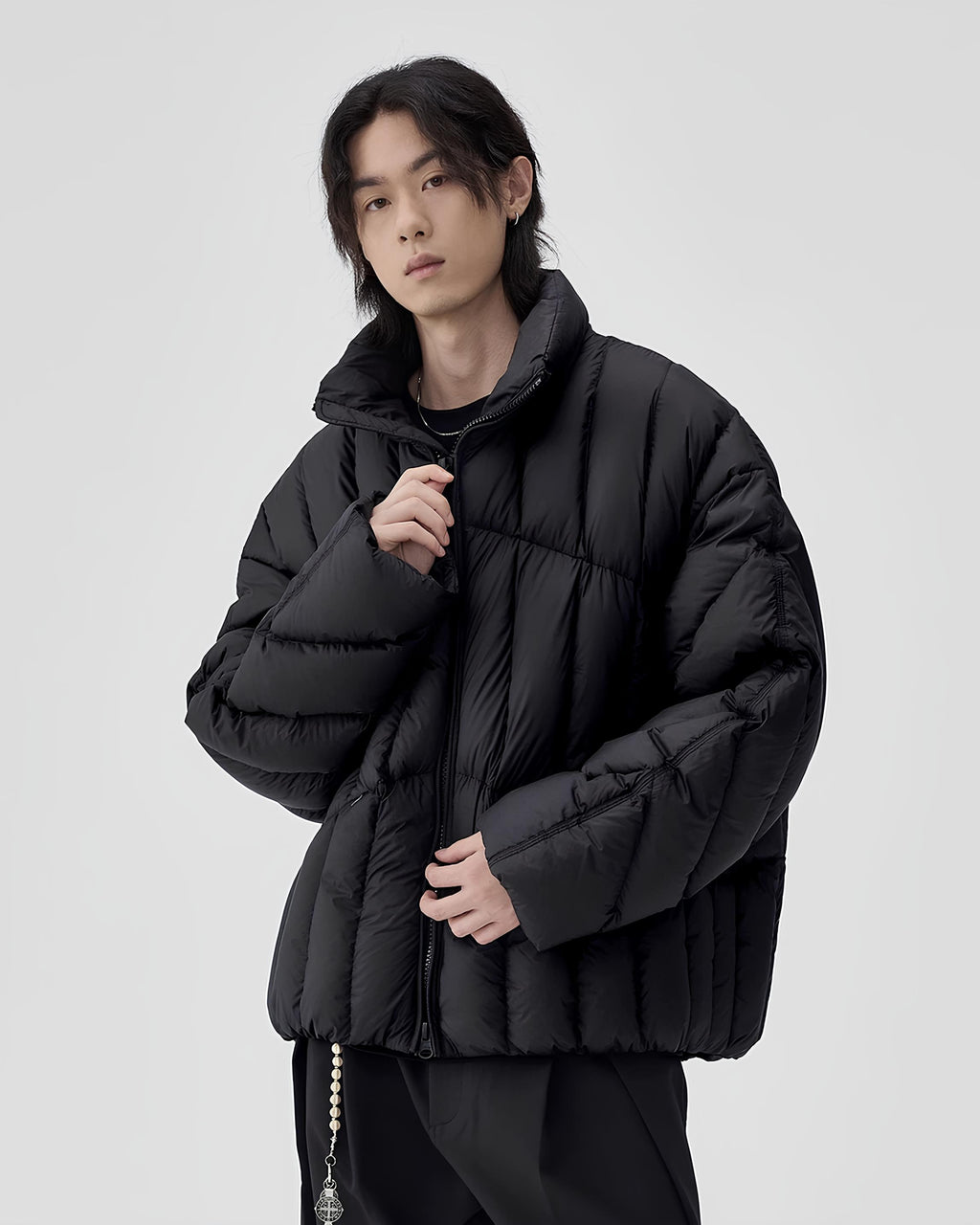 Structured High-Neck Down Quilt Jacket koku0121