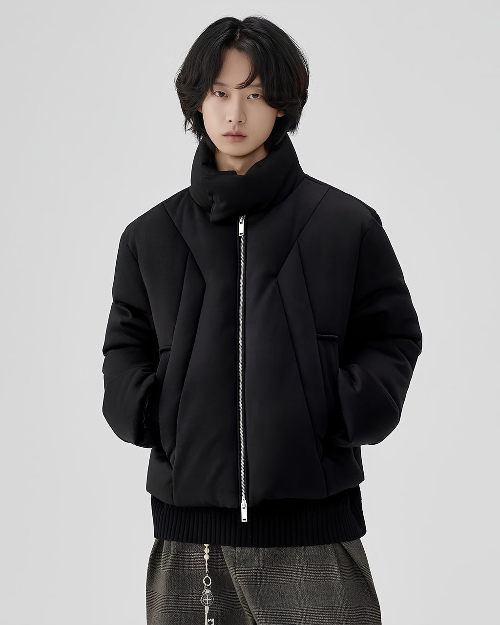 Structured High-Neck Quilted Down Jacket koku0122