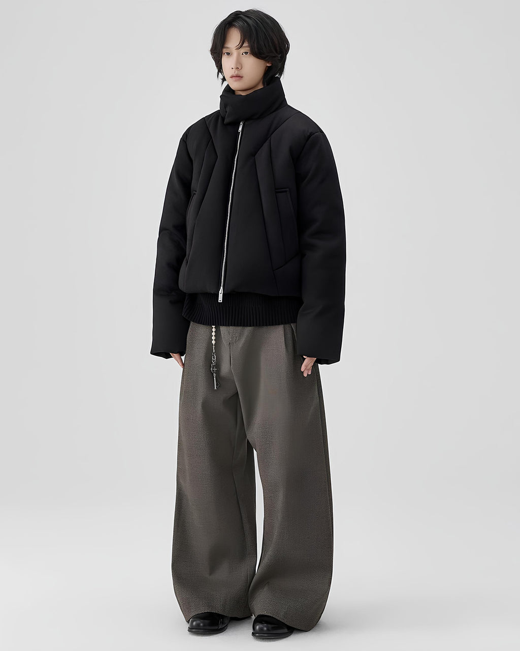 Structured High-Neck Quilted Down Jacket koku0122