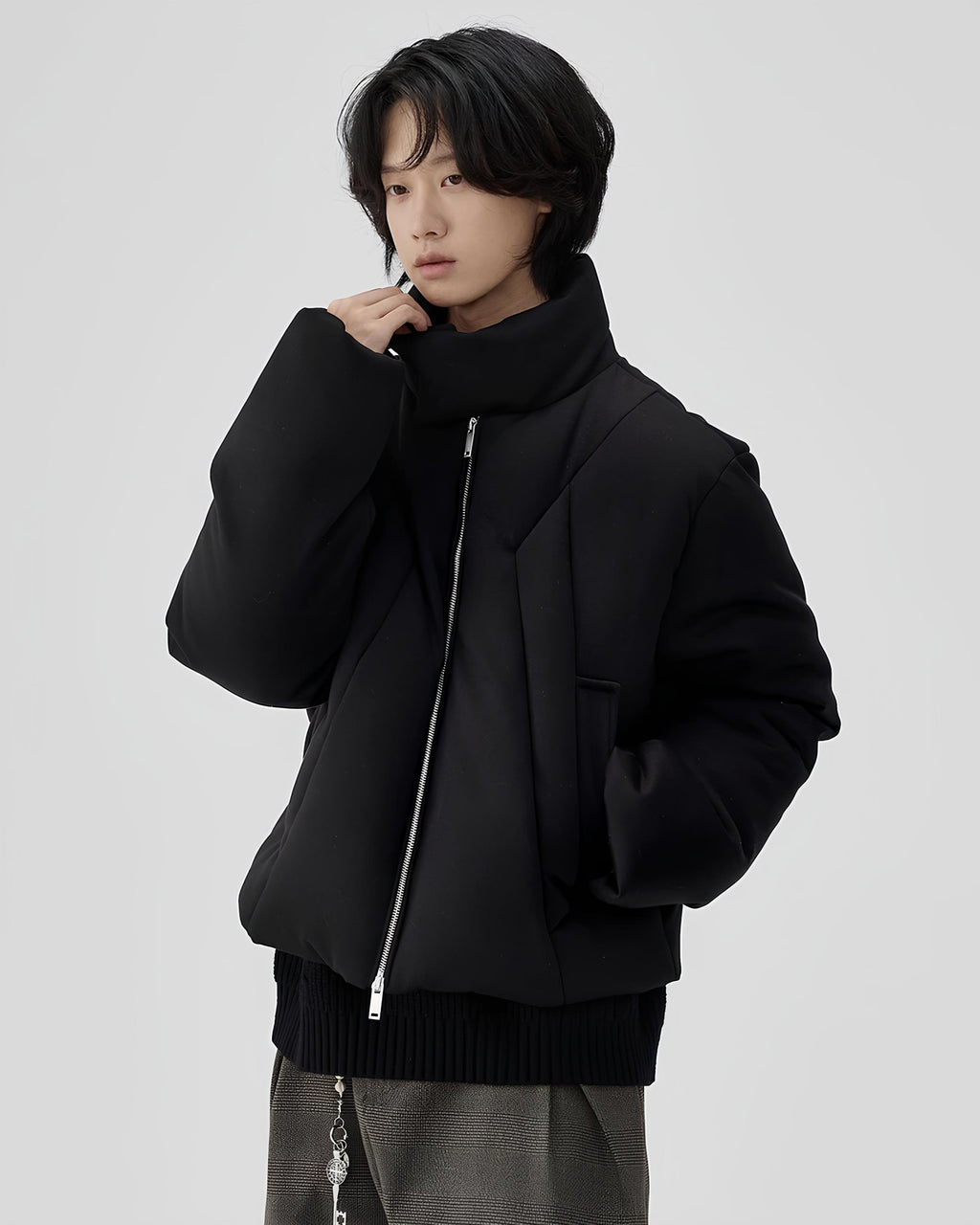 Structured High-Neck Quilted Down Jacket koku0122