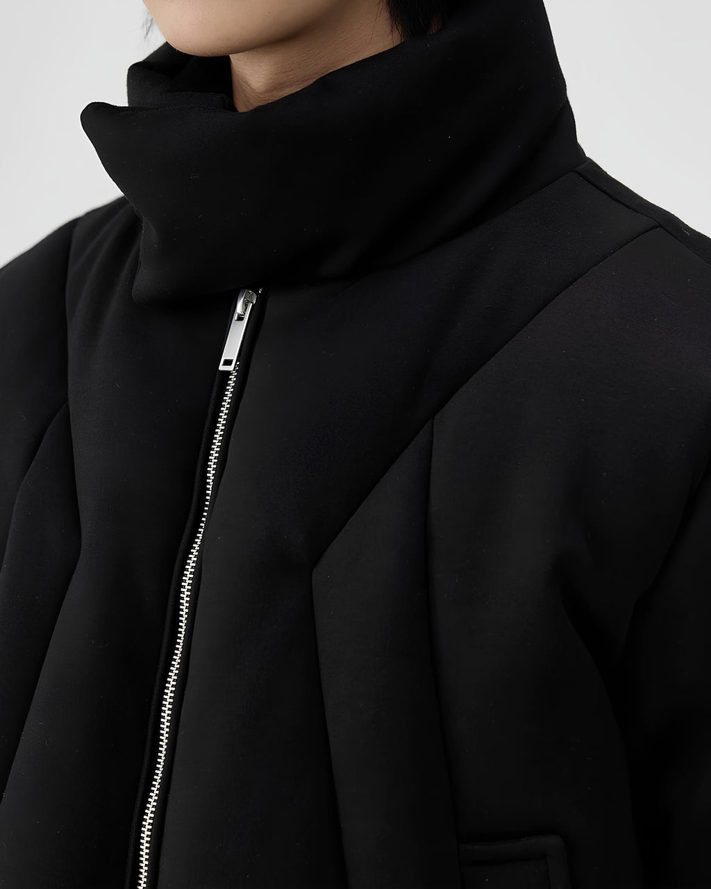 Structured High-Neck Quilted Down Jacket koku0122