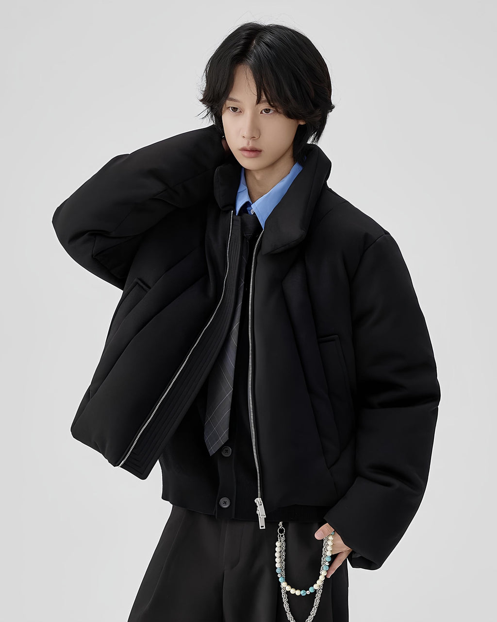 Structured High-Neck Quilted Down Jacket koku0122