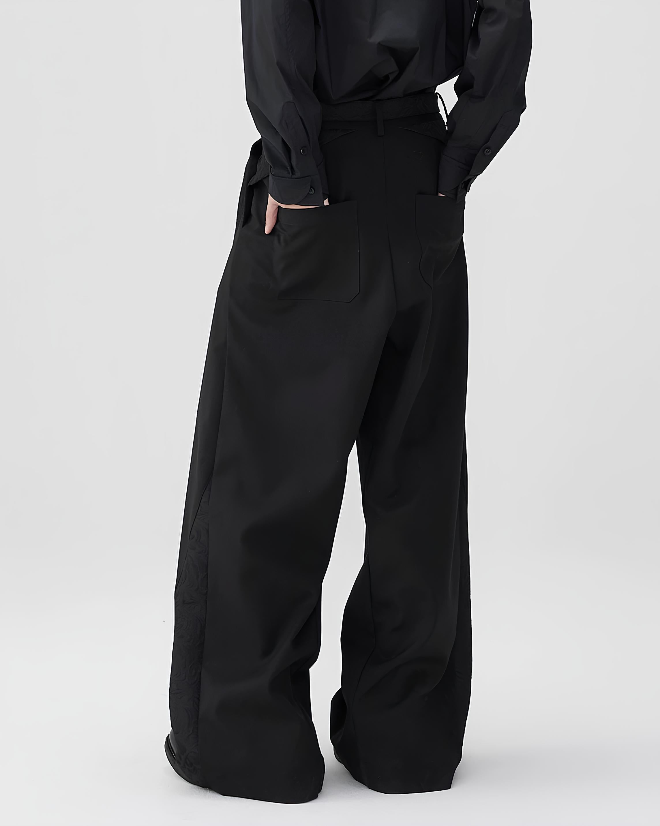 Wide-Leg Linen-Blend Relaxed Trousers koku0124
