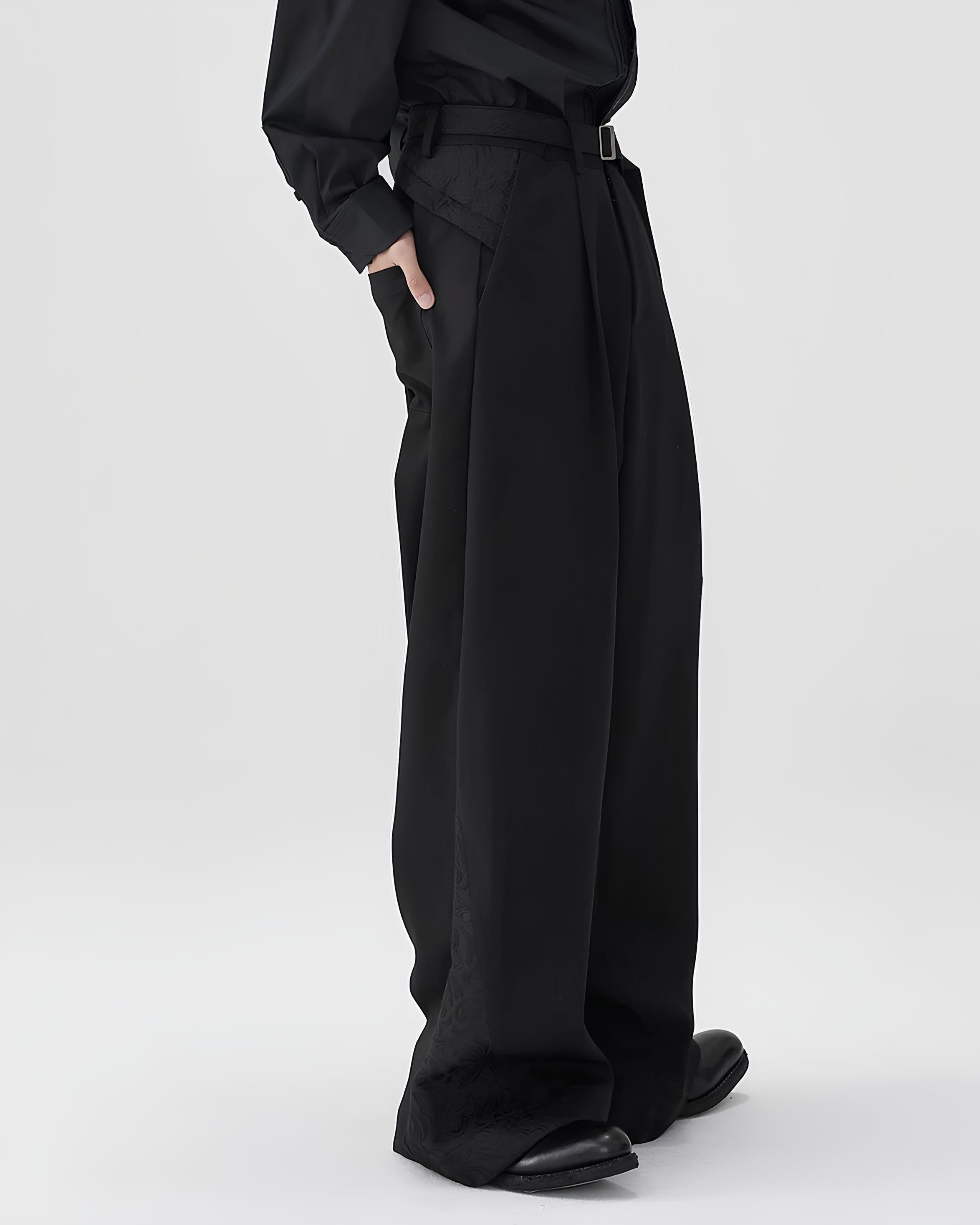 Wide-Leg Linen-Blend Relaxed Trousers koku0124