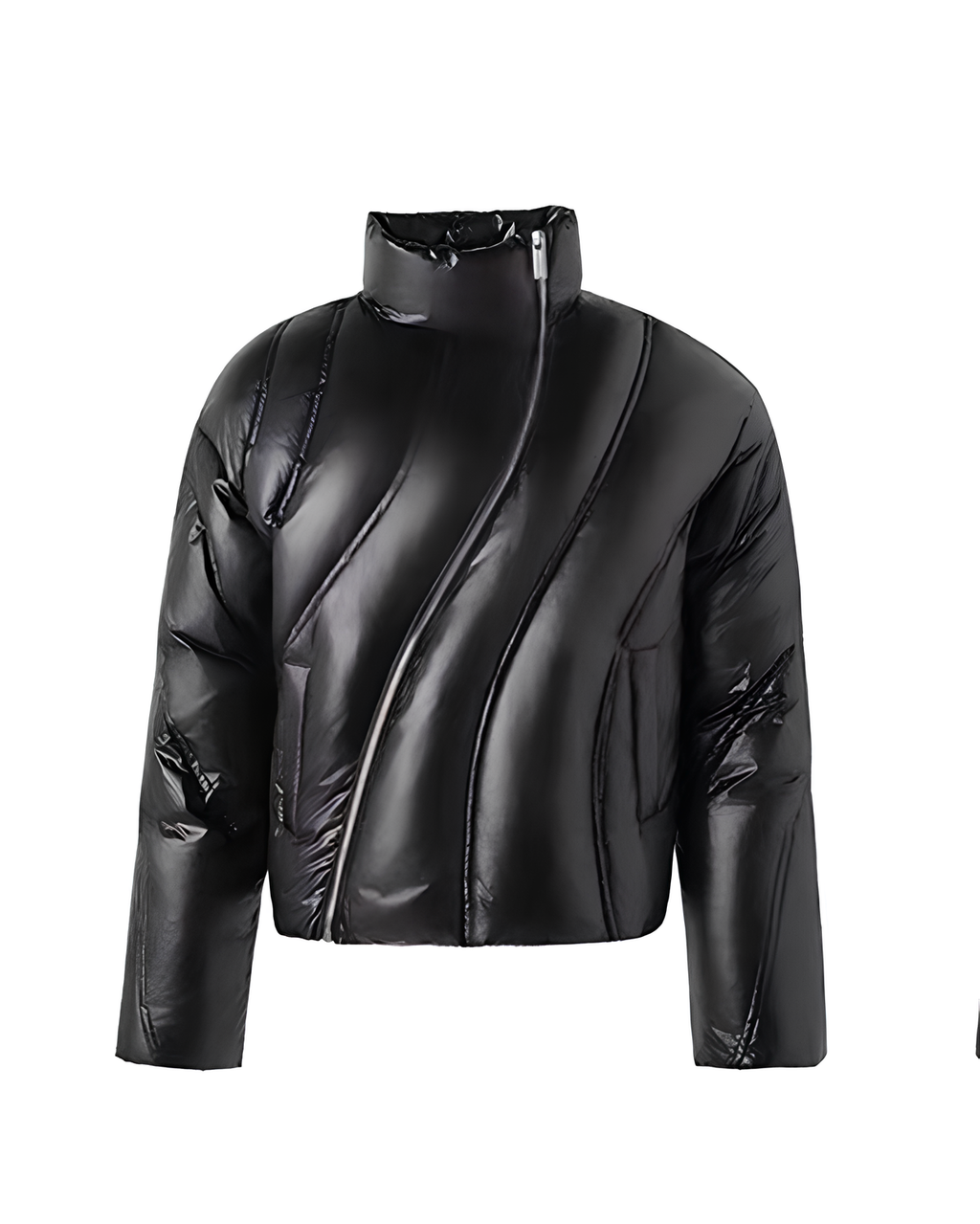Asymmetric Quilted Puffer Jacket koku0132
