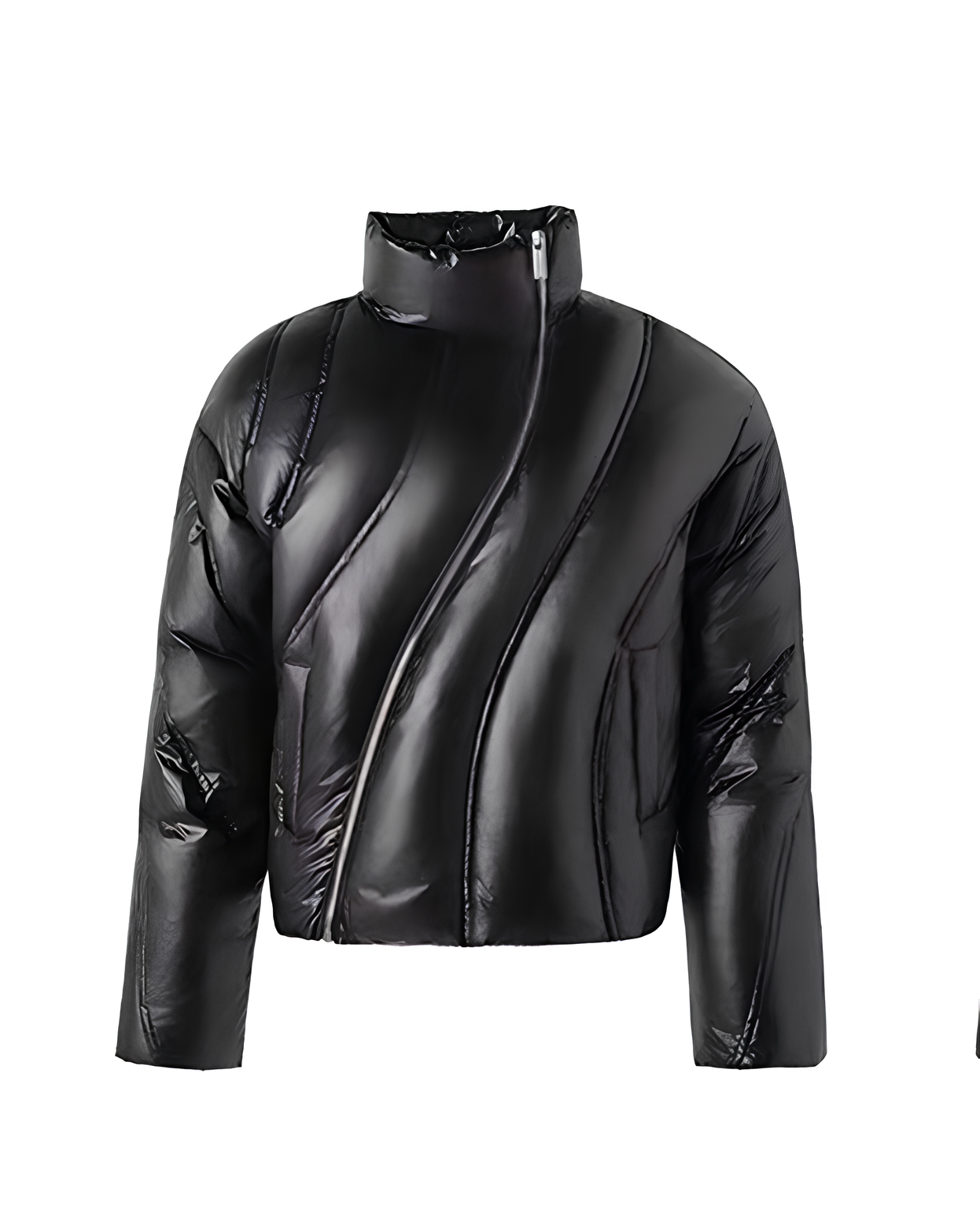 Asymmetric Quilted Puffer Jacket koku0132