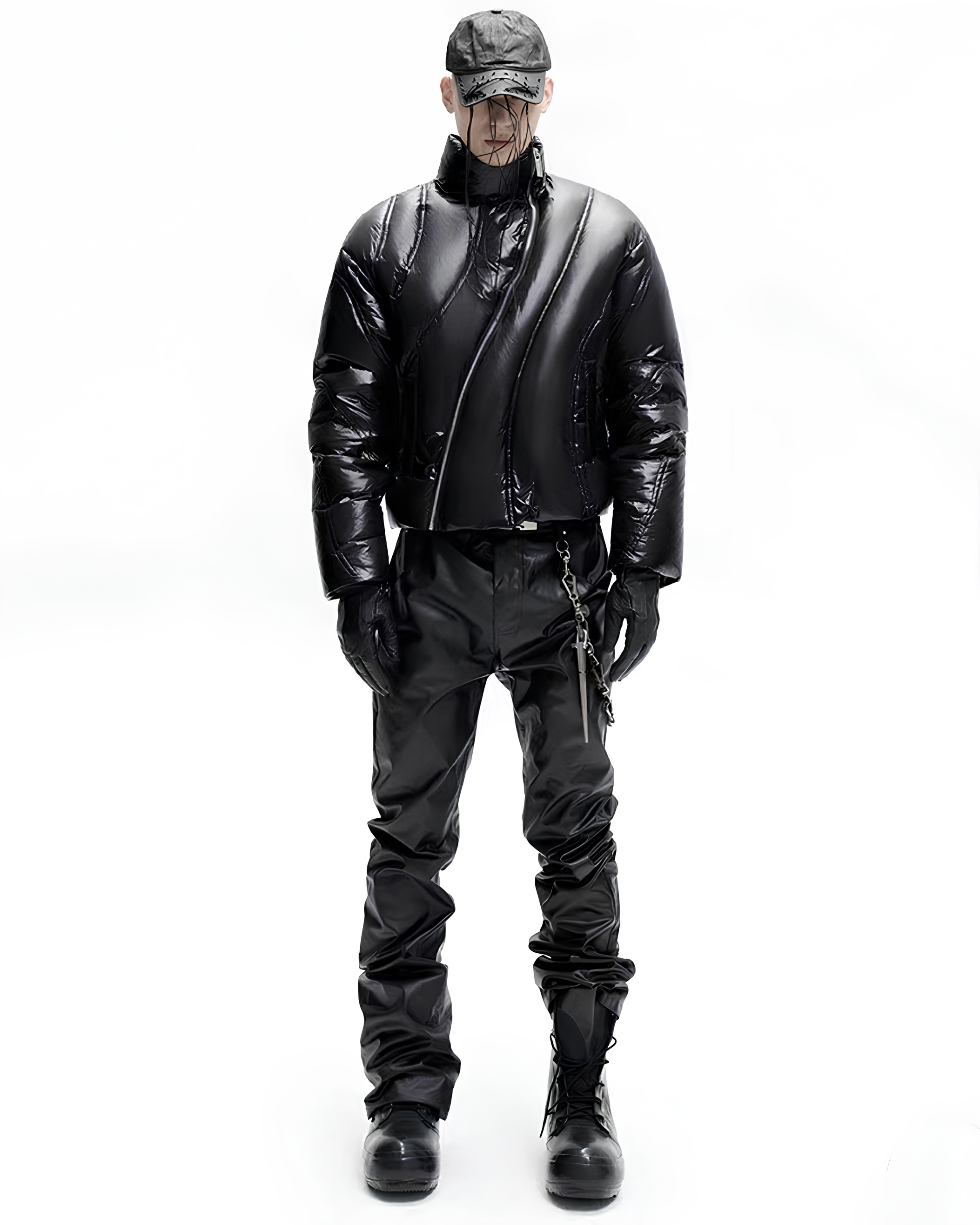 Asymmetric Quilted Puffer Jacket koku0132