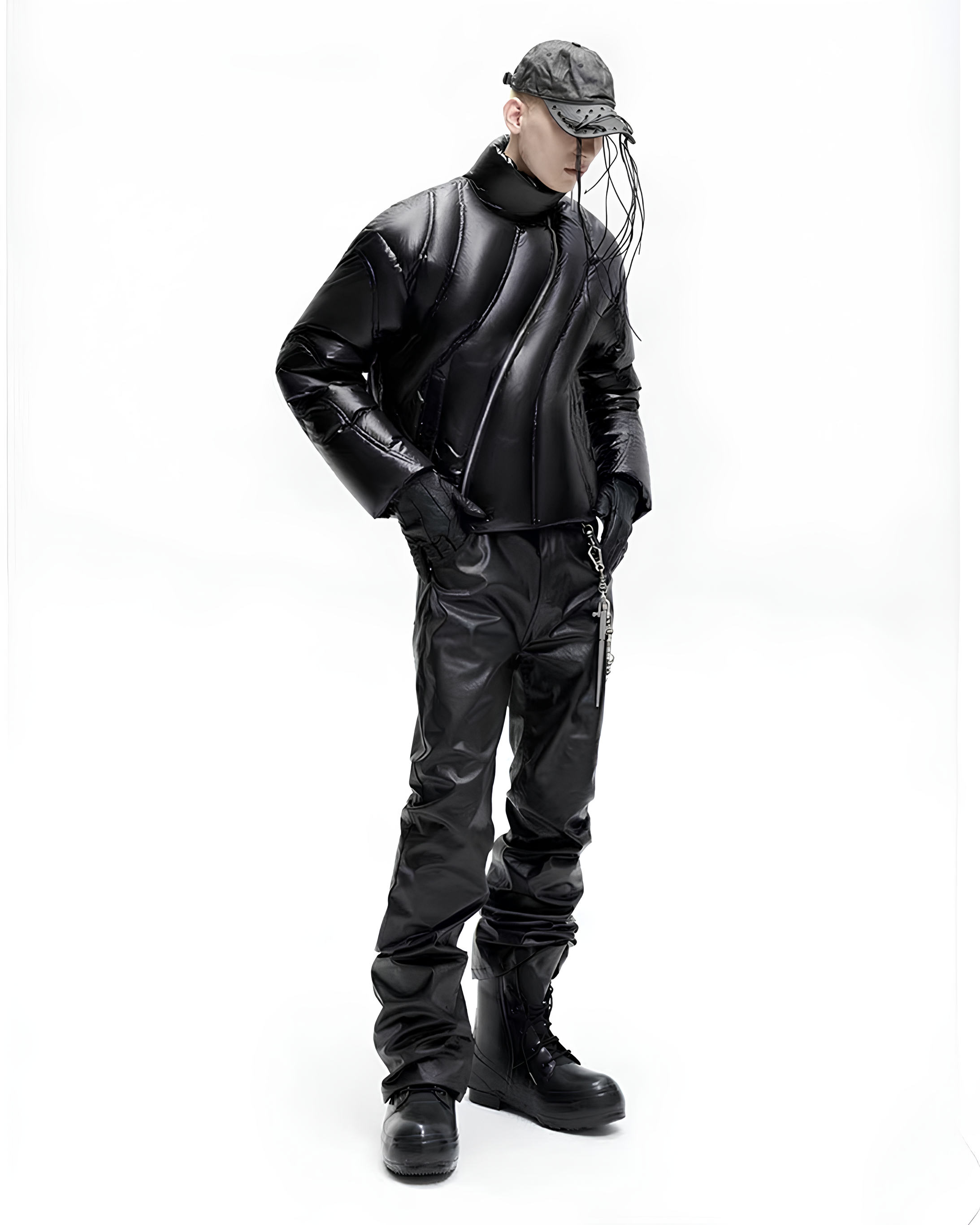 Asymmetric Quilted Puffer Jacket koku0132