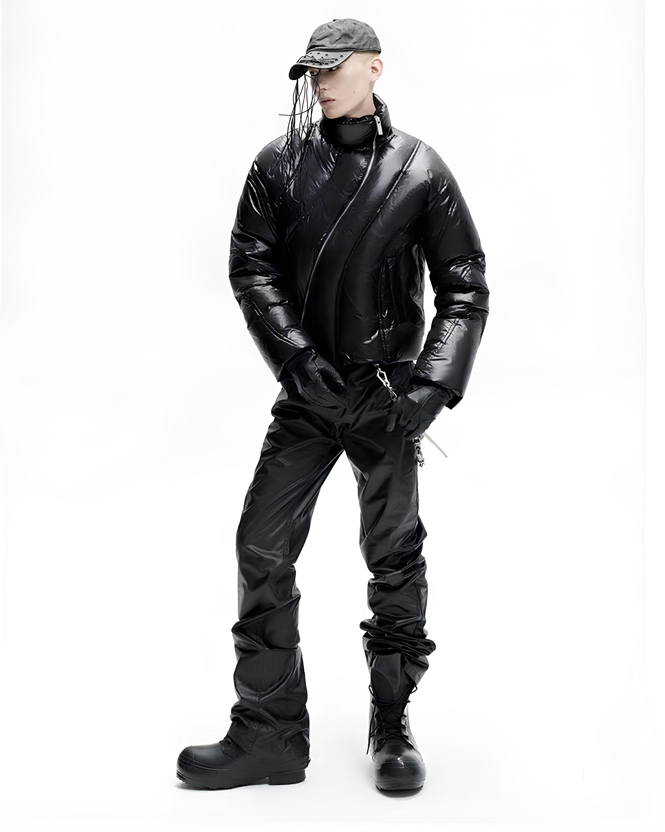 Asymmetric Quilted Puffer Jacket koku0132