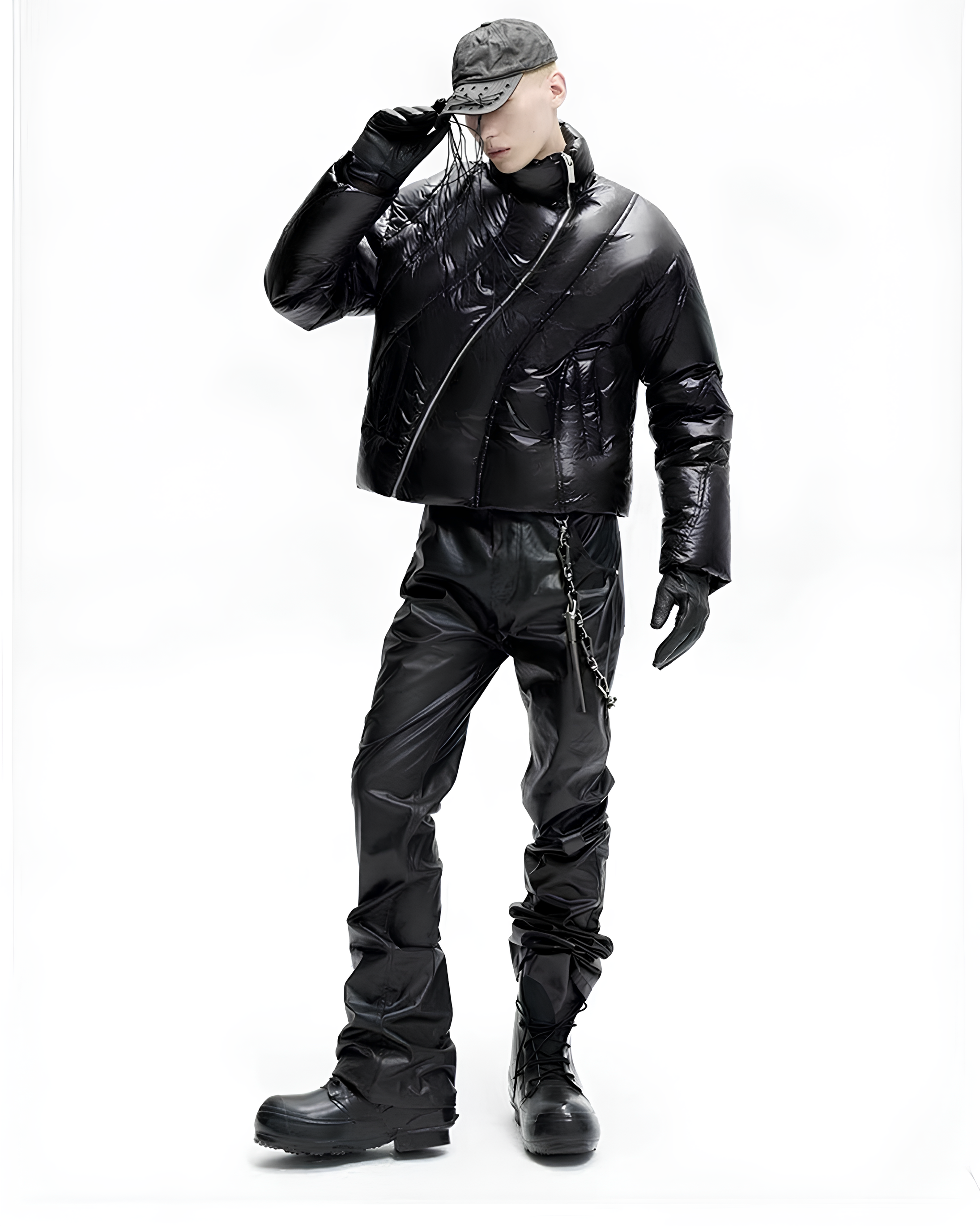 Asymmetric Quilted Puffer Jacket koku0132