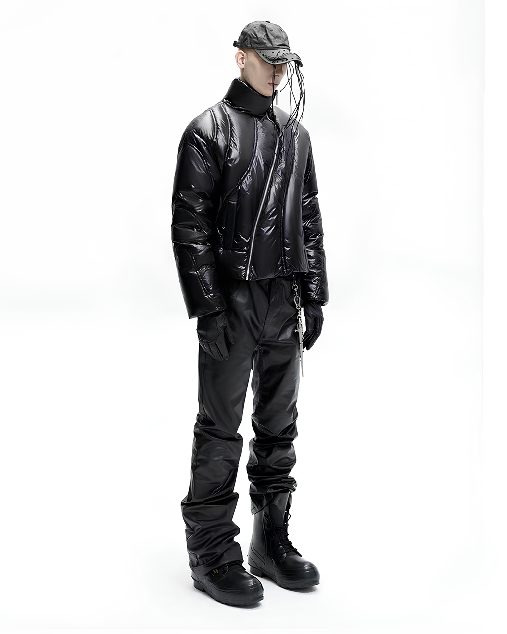 Asymmetric Quilted Puffer Jacket koku0132