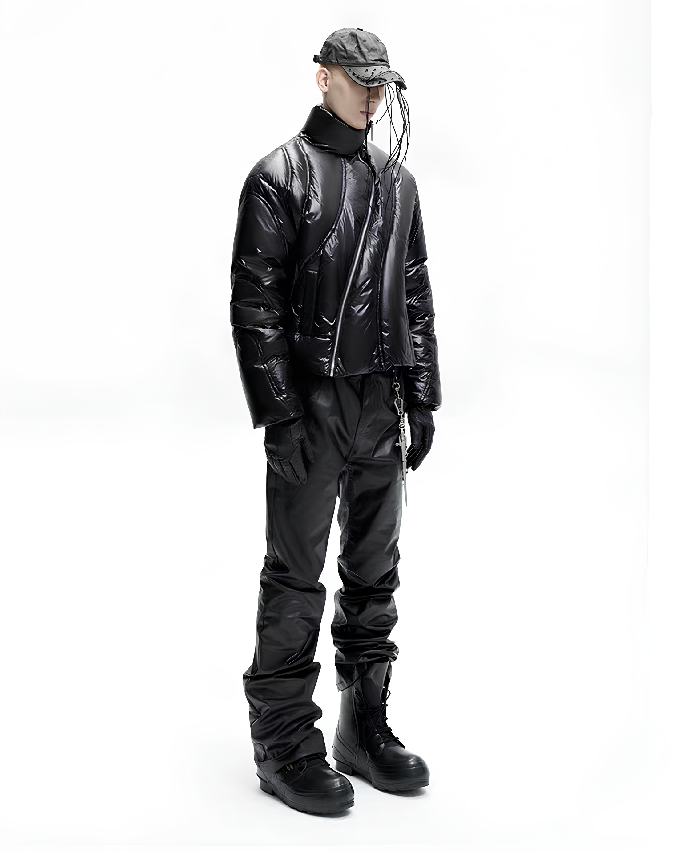 Asymmetric Quilted Puffer Jacket koku0132