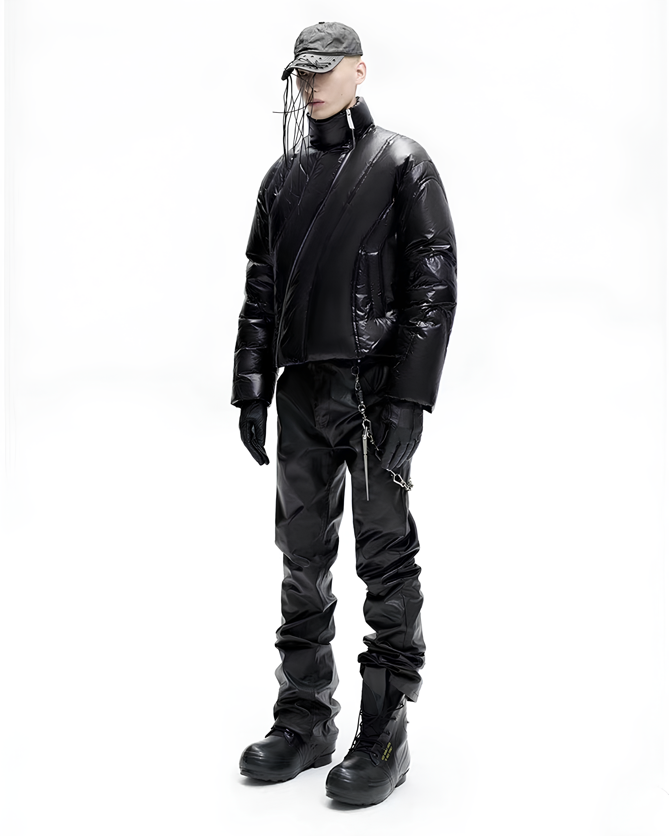 Asymmetric Quilted Puffer Jacket koku0132