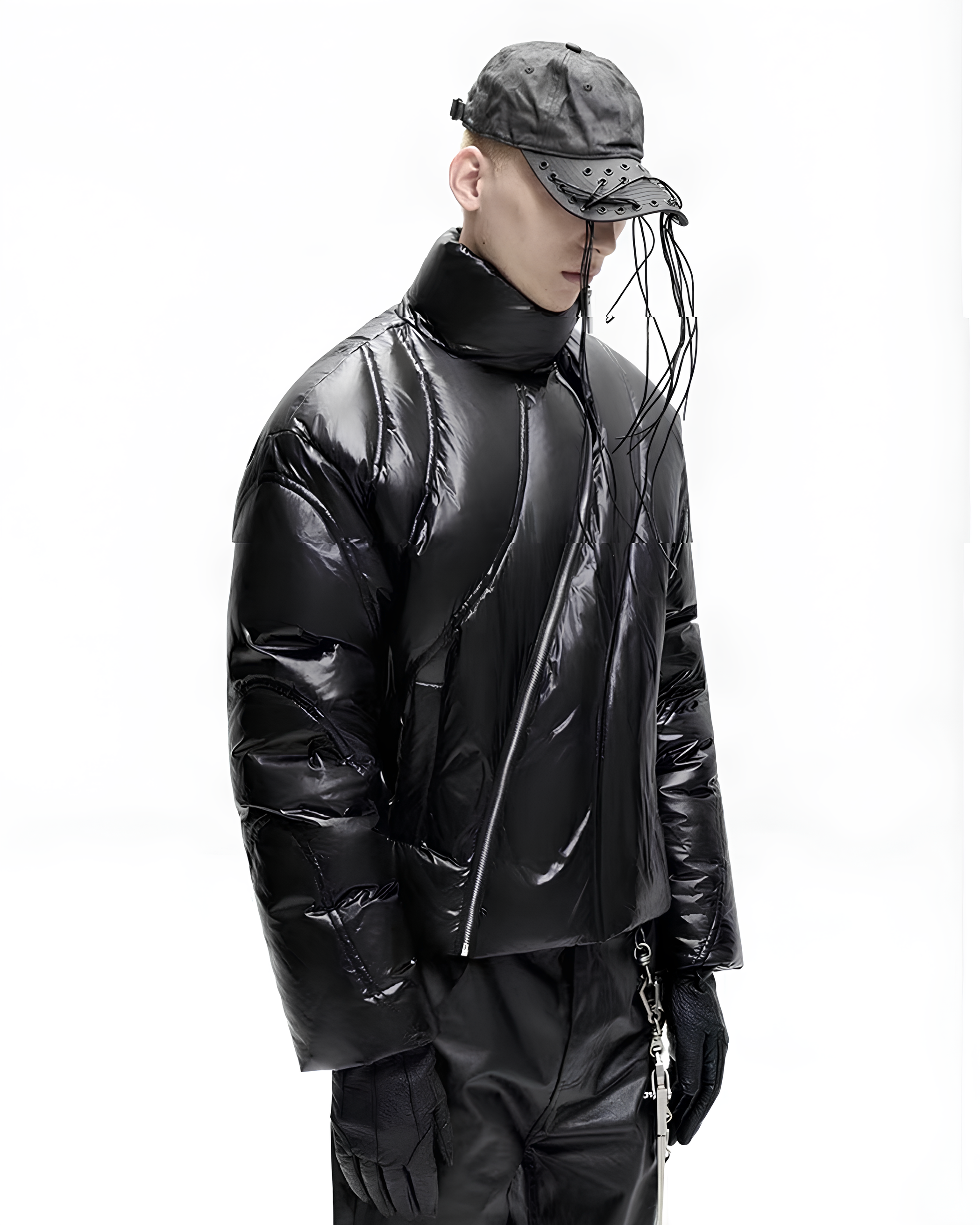 Asymmetric Quilted Puffer Jacket koku0132