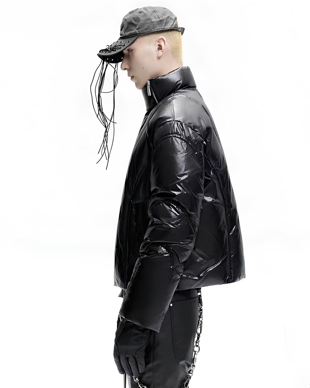 Asymmetric Quilted Puffer Jacket koku0132