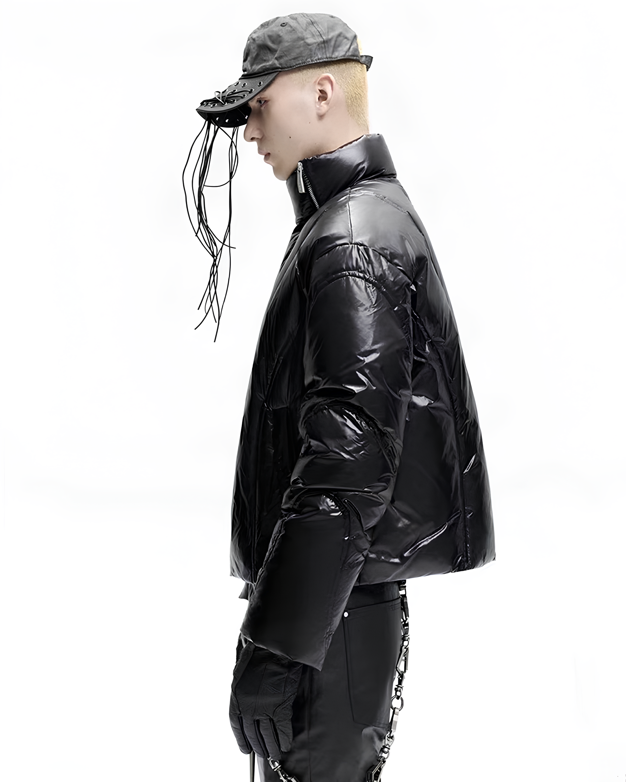 Asymmetric Quilted Puffer Jacket koku0132