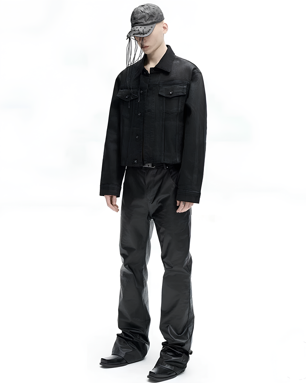 Coated Cotton Flared Trousers koku0133