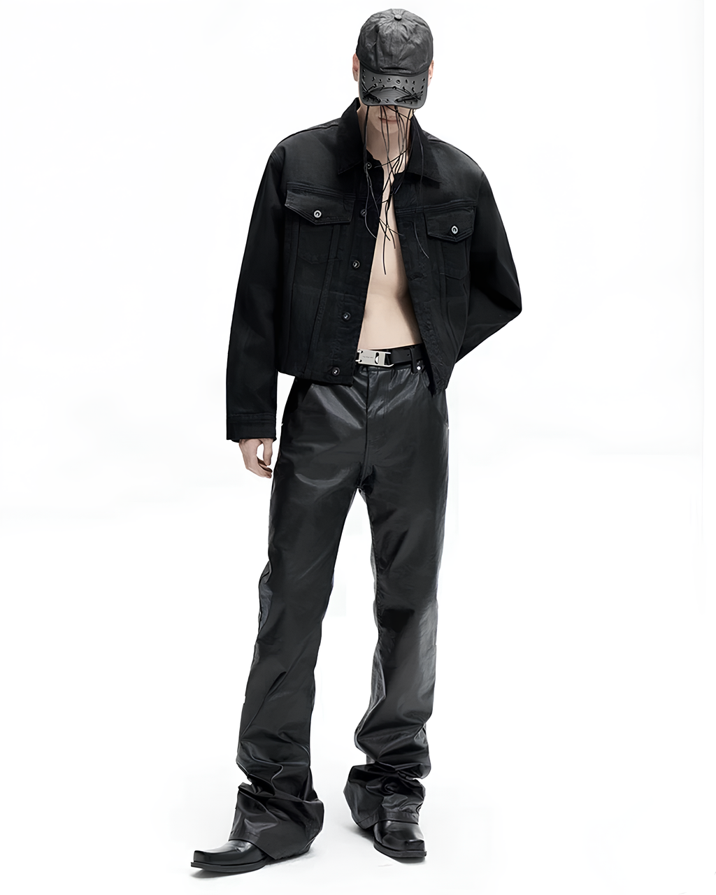 Coated Cotton Flared Trousers koku0133