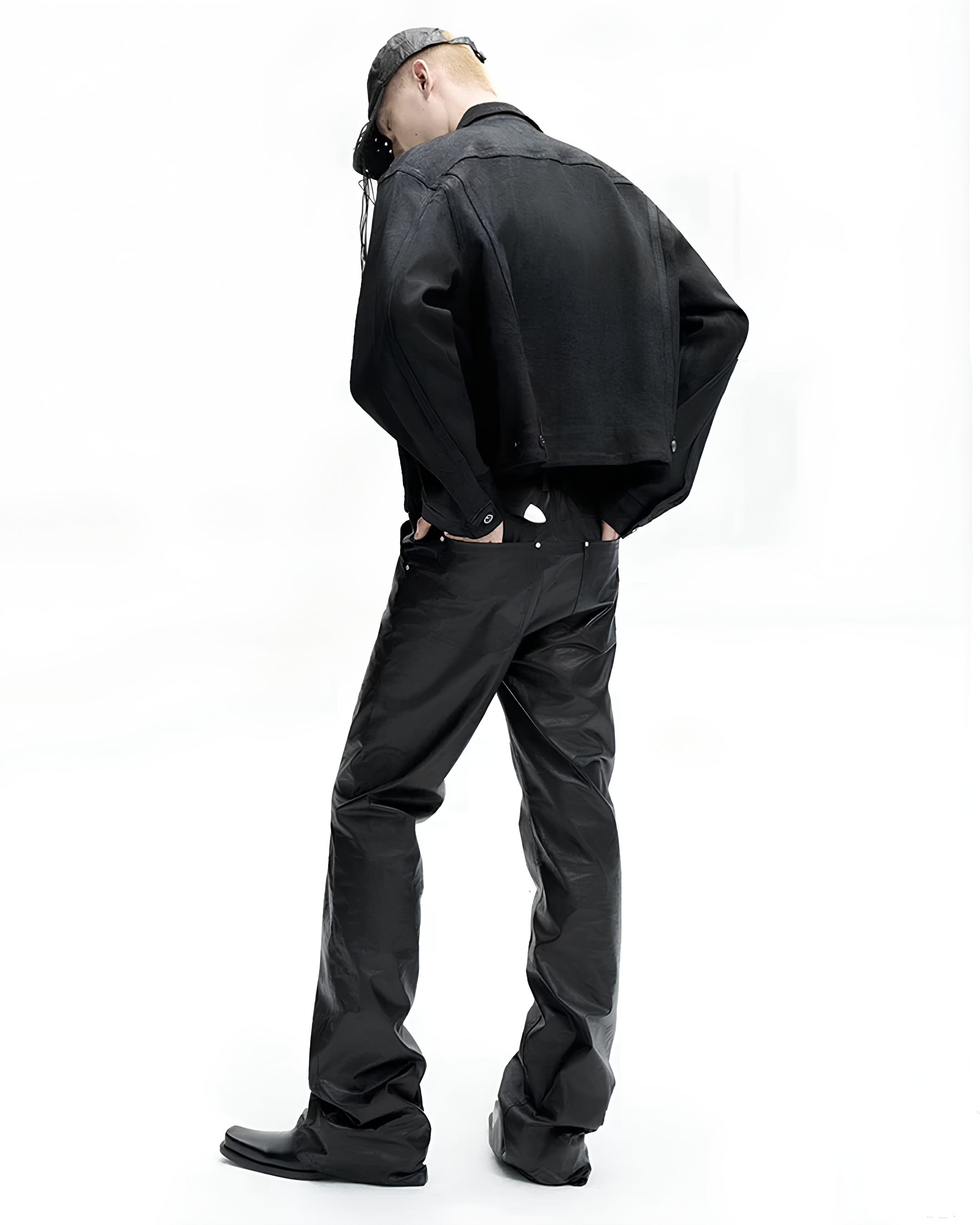 Coated Cotton Flared Trousers koku0133