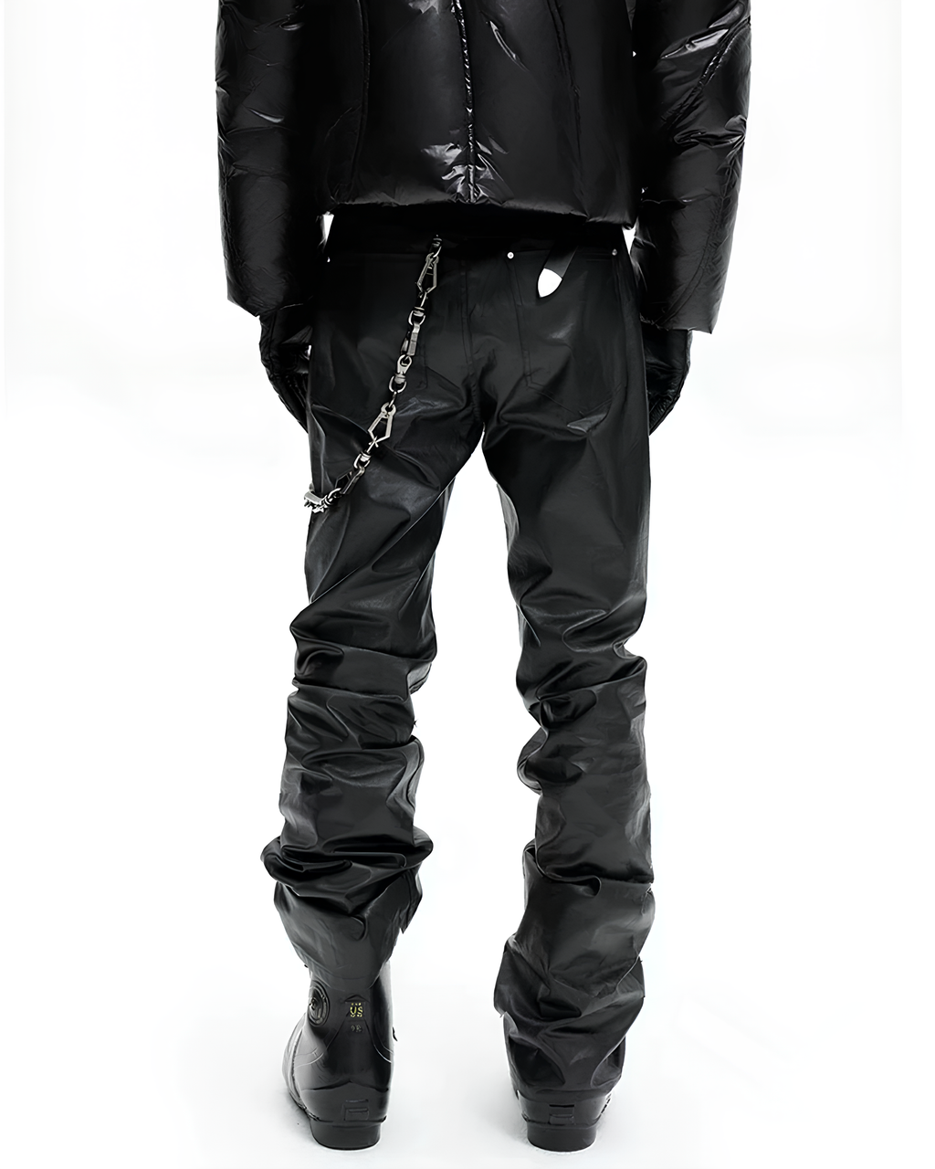 Coated Cotton Flared Trousers koku0133