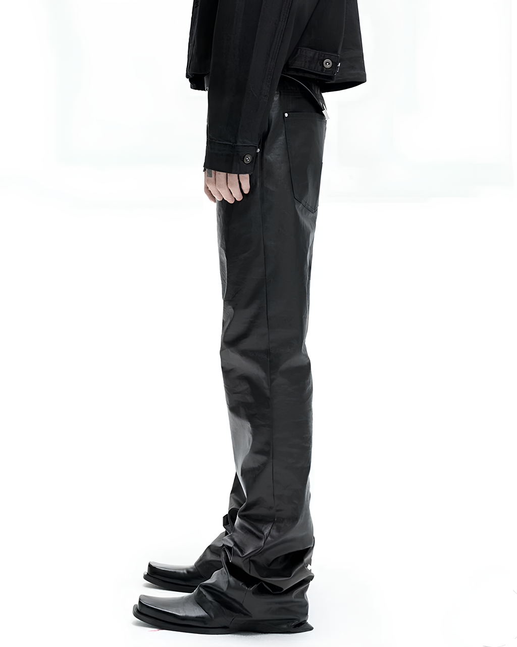 Coated Cotton Flared Trousers koku0133