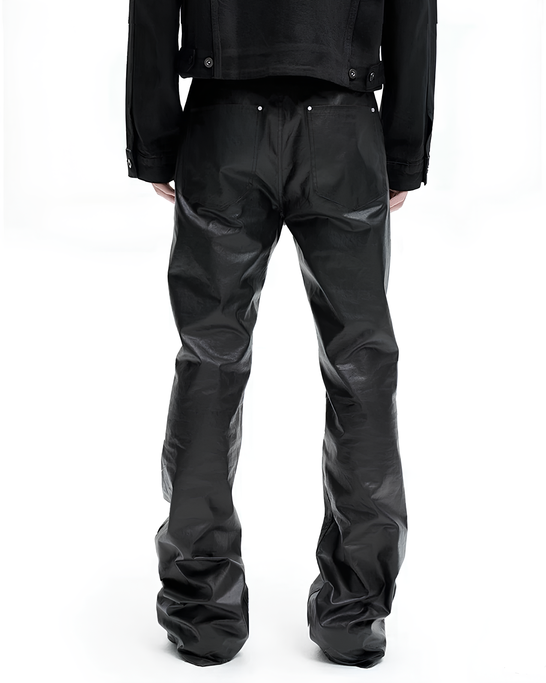 Coated Cotton Flared Trousers koku0133