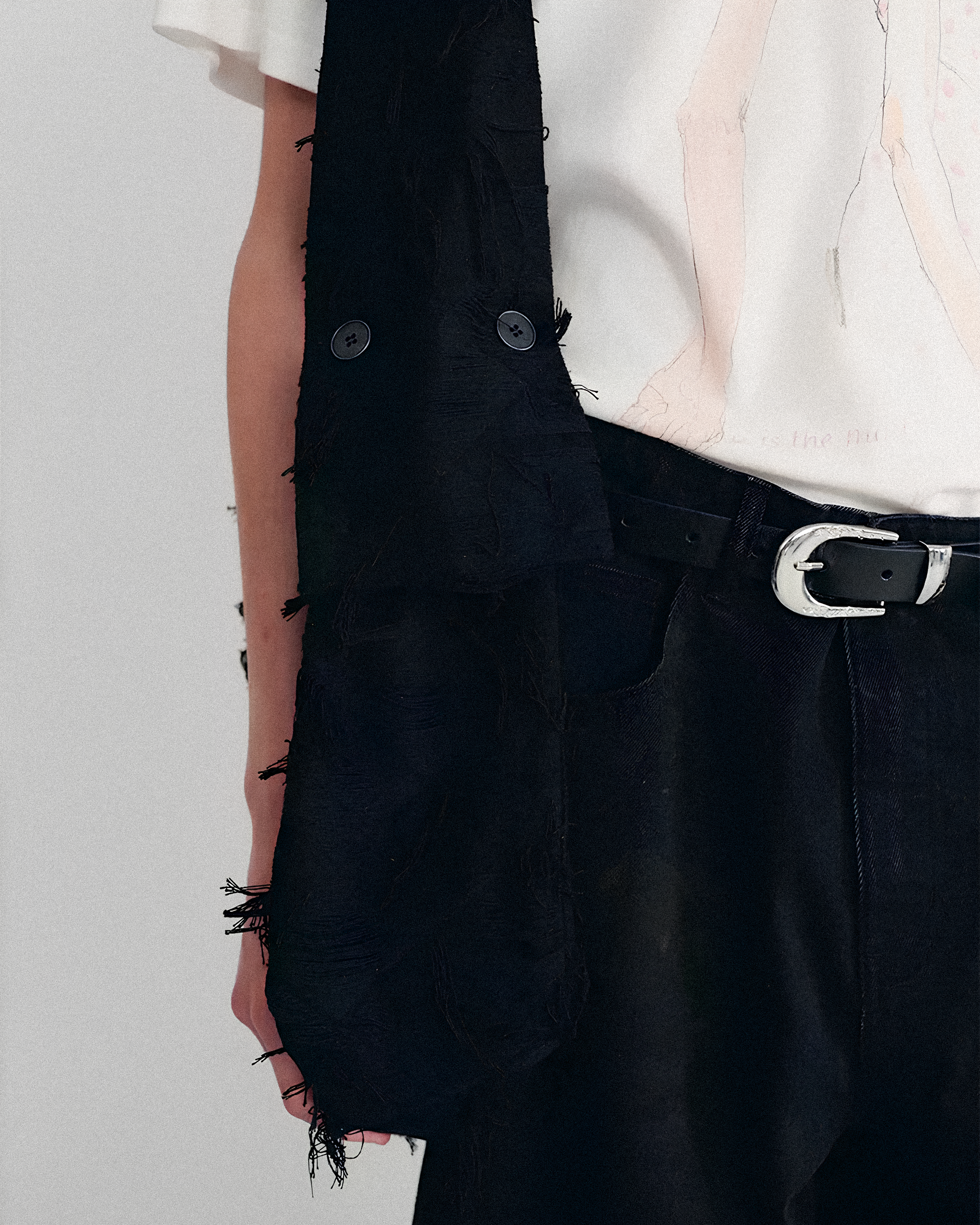 Distressed Draped Shoulder Bag koku0166