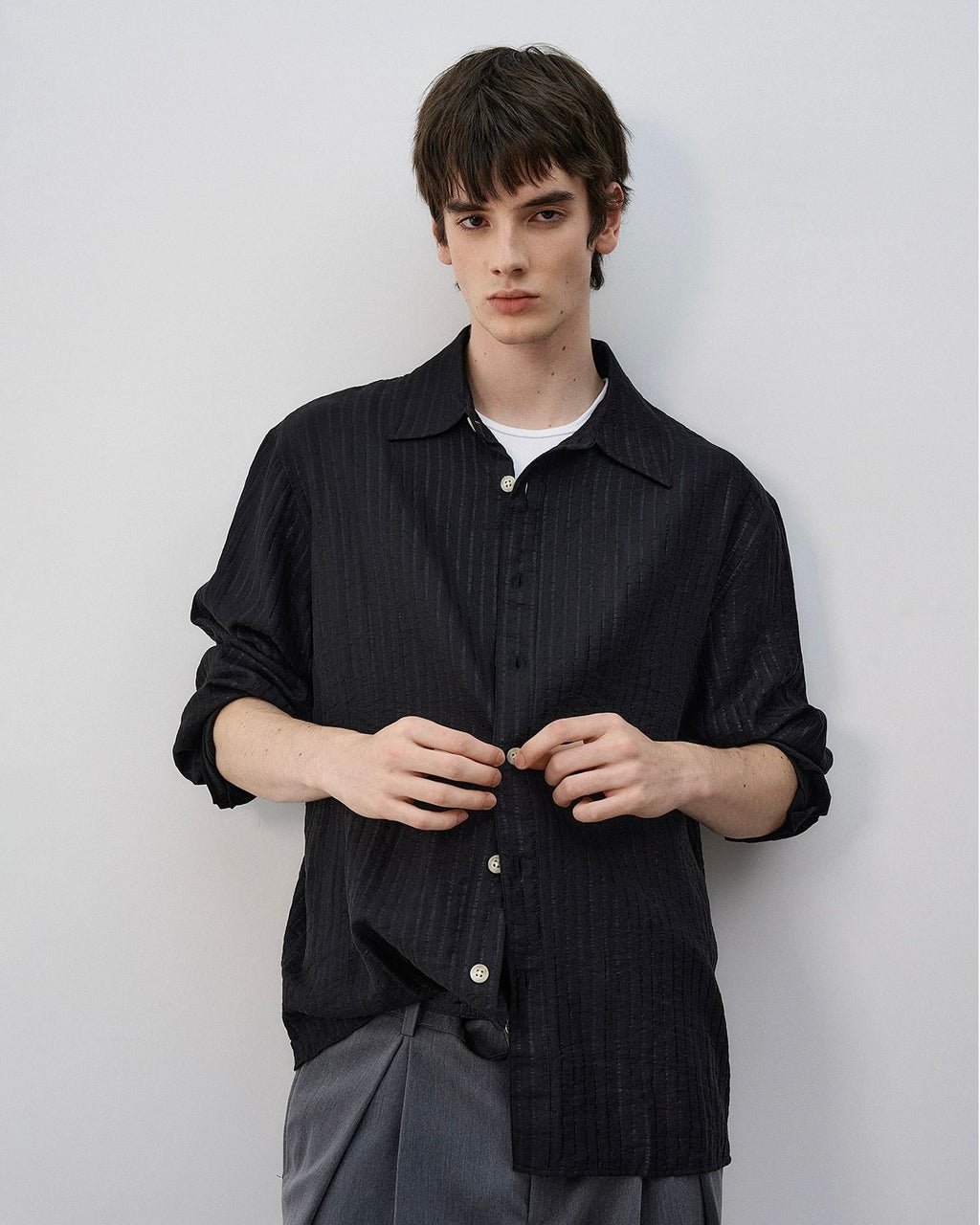 MaxDstr Striped Regular Collar Shirt koku0005