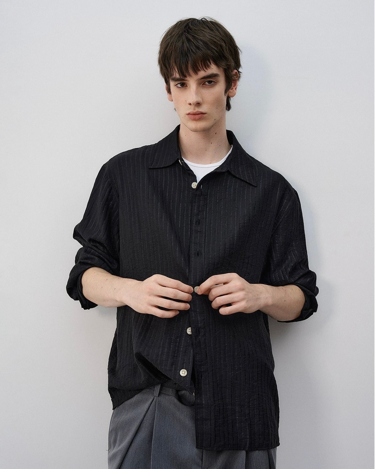 MaxDstr Striped Regular Collar Shirt koku0005