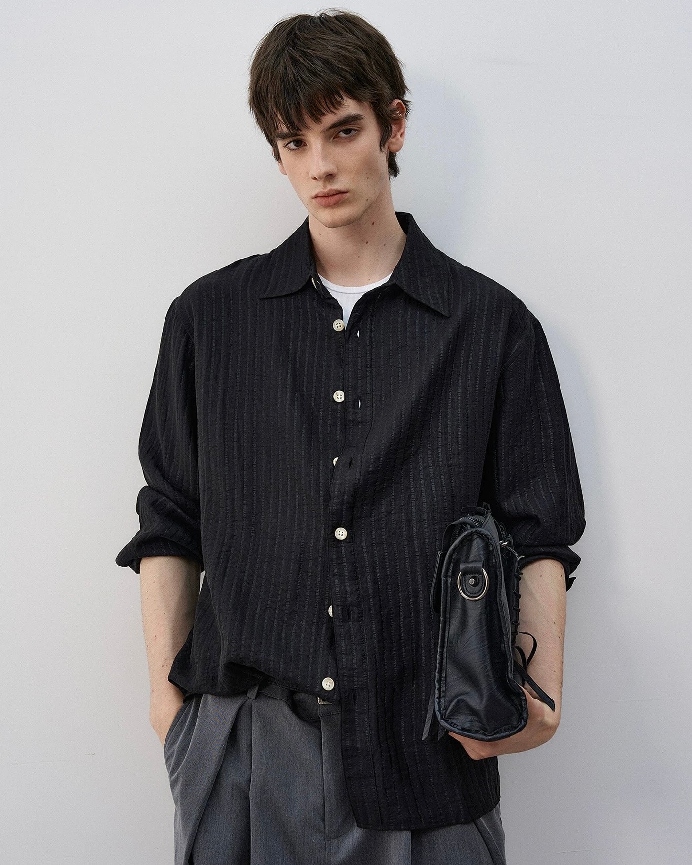 MaxDstr Striped Regular Collar Shirt koku0005