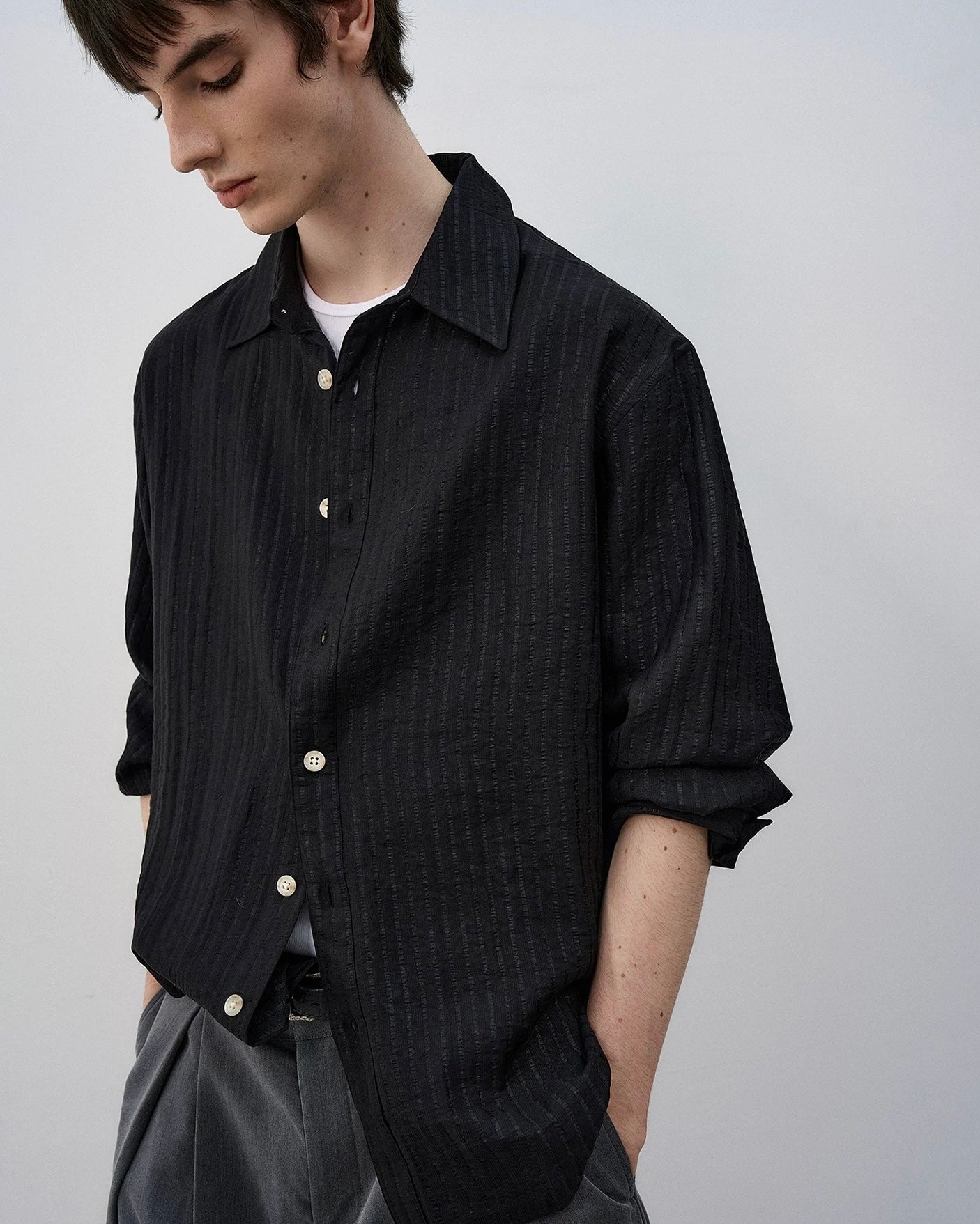 MaxDstr Striped Regular Collar Shirt koku0005