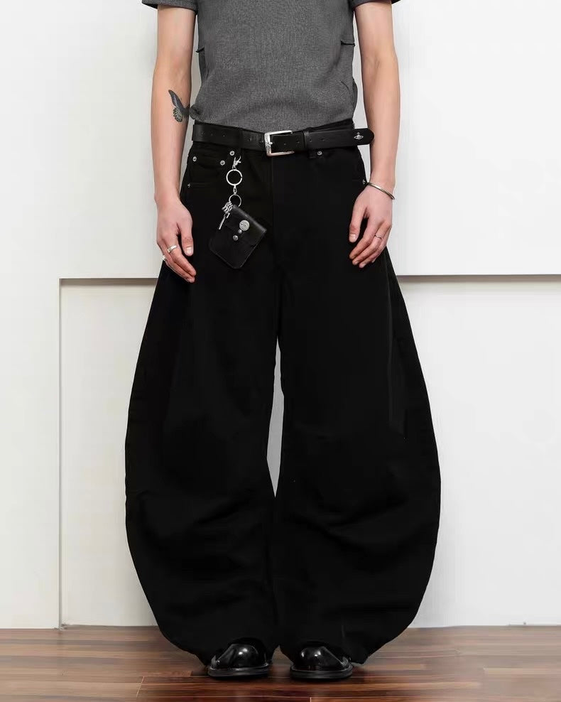 FLYOFF Black Baggy Denim Pants koku0006