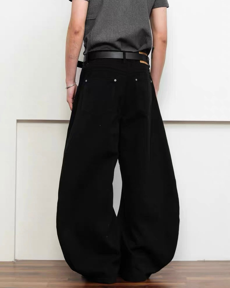 FLYOFF Black Baggy Denim Pants koku0006