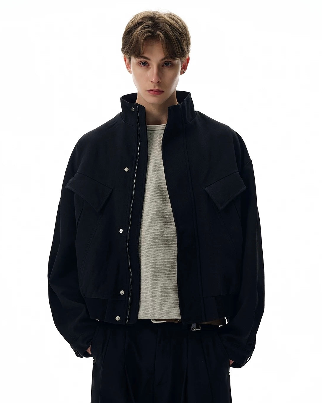 A PUEE Zip Up Short Length Blouson koku0008