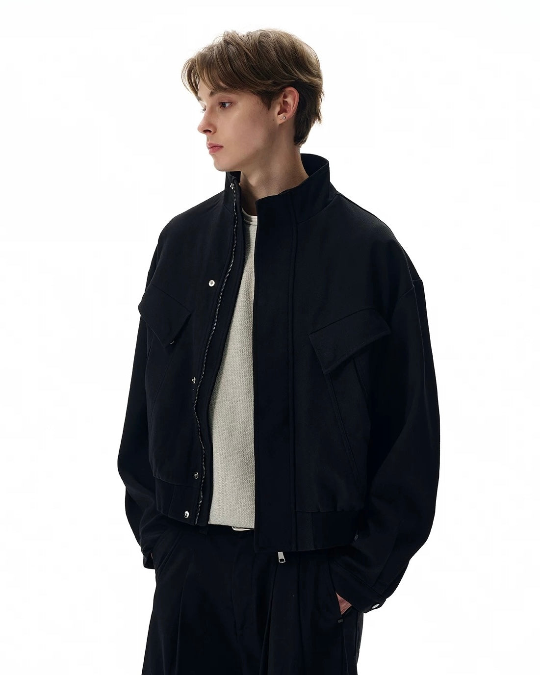 A PUEE Zip Up Short Length Blouson koku0008