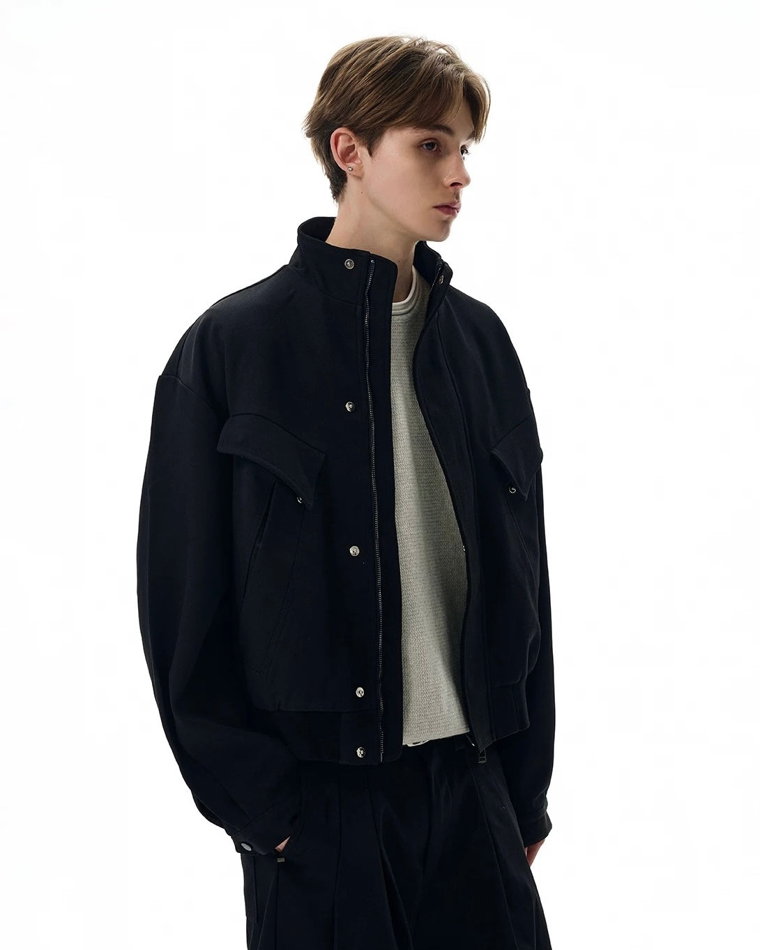A PUEE Zip Up Short Length Blouson koku0008